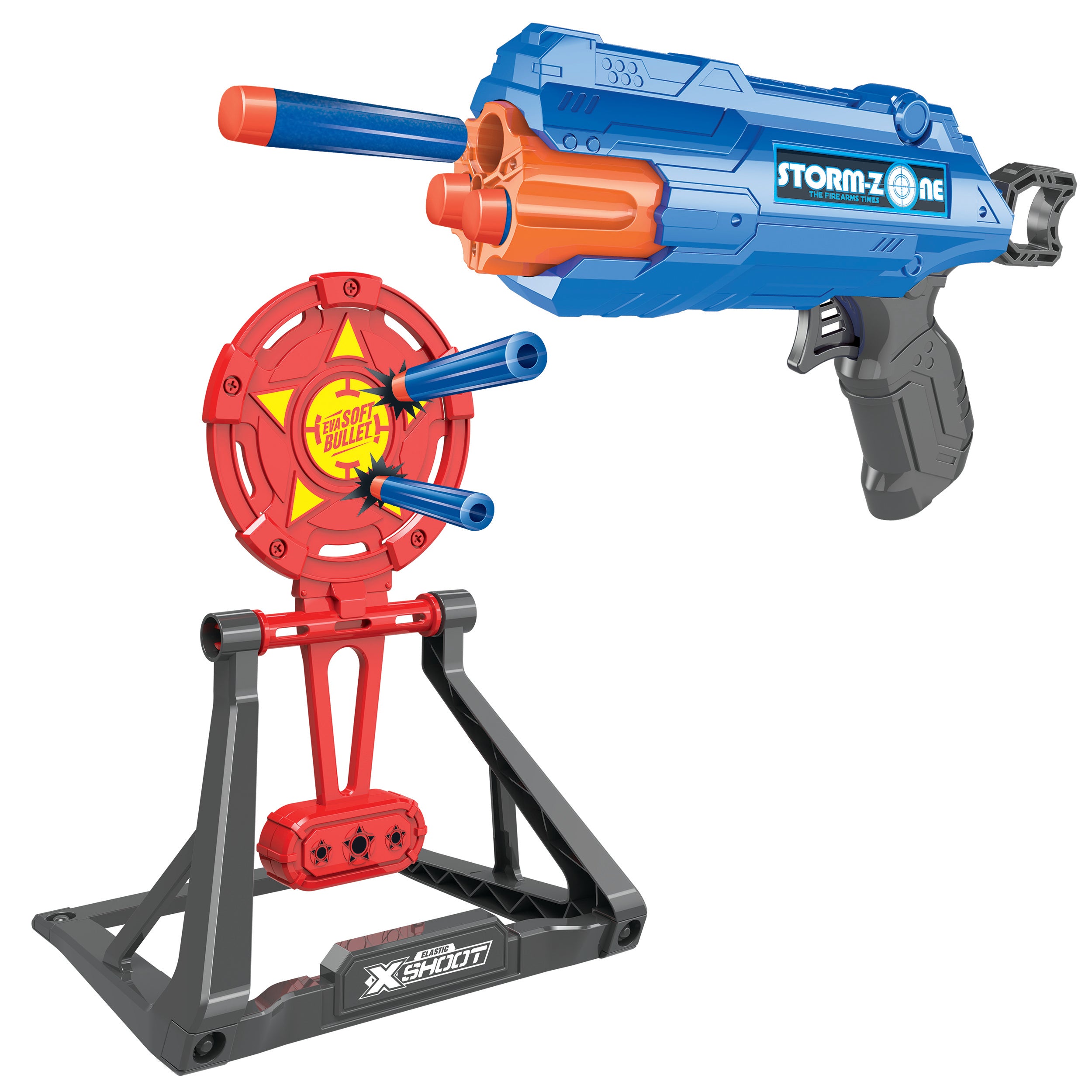 X-Shoot Fast Max Pistola Giocattolo con 7 Dardi Morbidi e Bersaglio