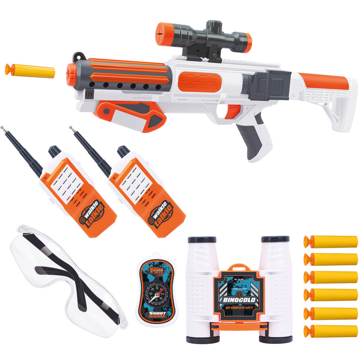 TU GIOCHI - Shoot Game Kit da Tiratore Scelto con Fucile e Walkie-Talkie