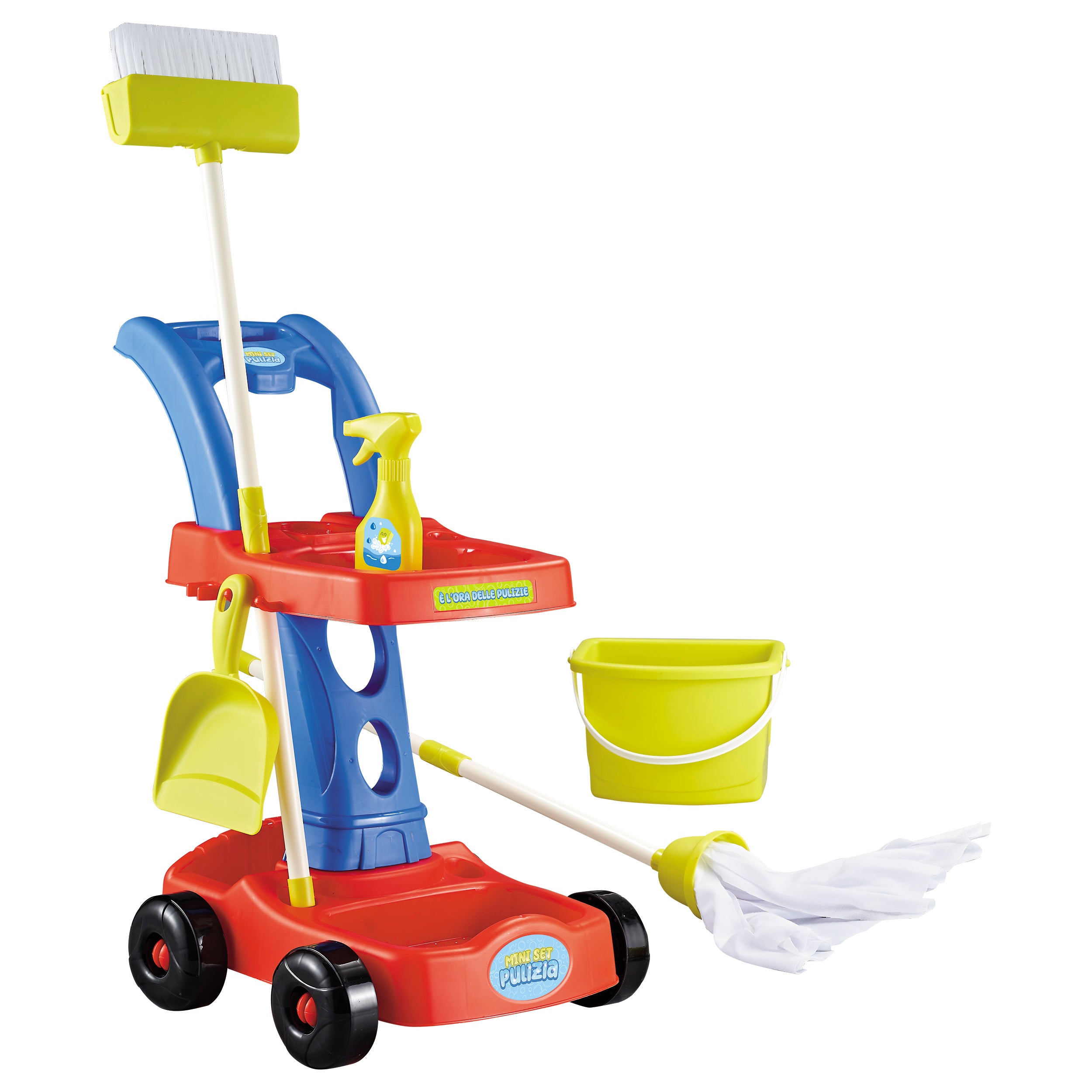 TU GIOCHI - Mini Set Pulizia Carrello con Accessori per Bambini 8 pezzi