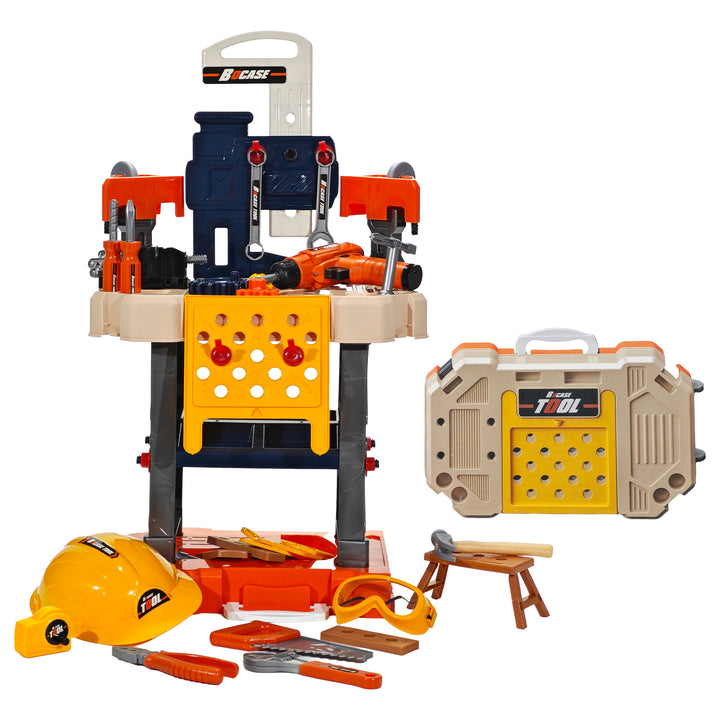 TU GIOCHI - Banco Fai da Te con Valigetta 3 in 1 78 Pezzi - Gioco Attrezzi Bambini