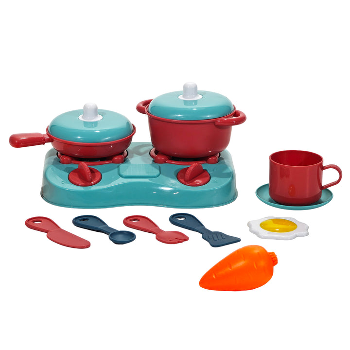TU GIOCHI - Trolley Mini Chef 2 in 1 Cucina Portatile 13 Pezzi