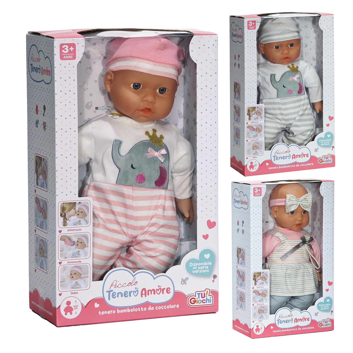 TU GIOCHI - Piccolo Tenero Amore Bambolotto da Coccolare 37 cm