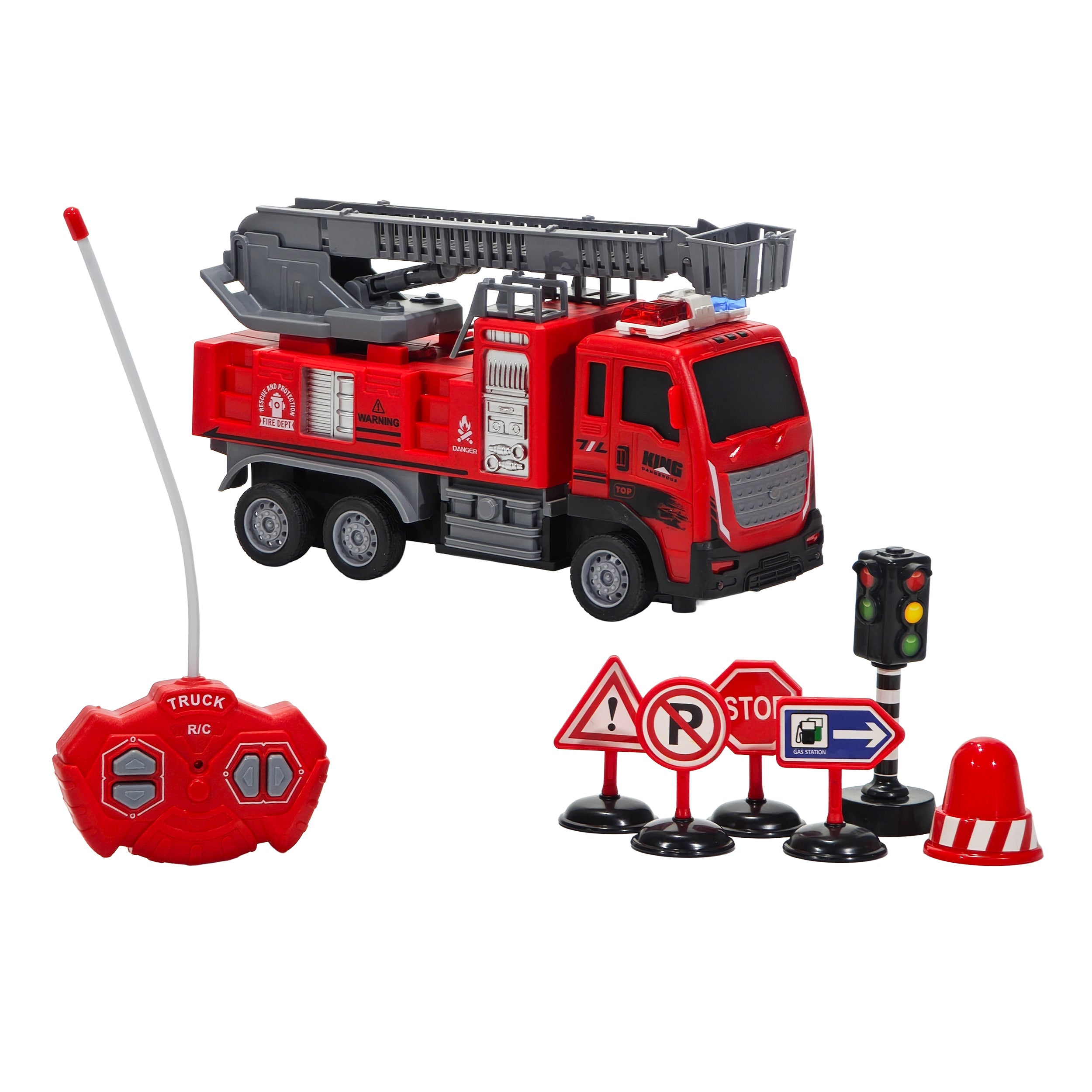 TU GIOCHI - Vigili del Fuoco Truck Radiocomandato 1:16 con Luci e Accessori