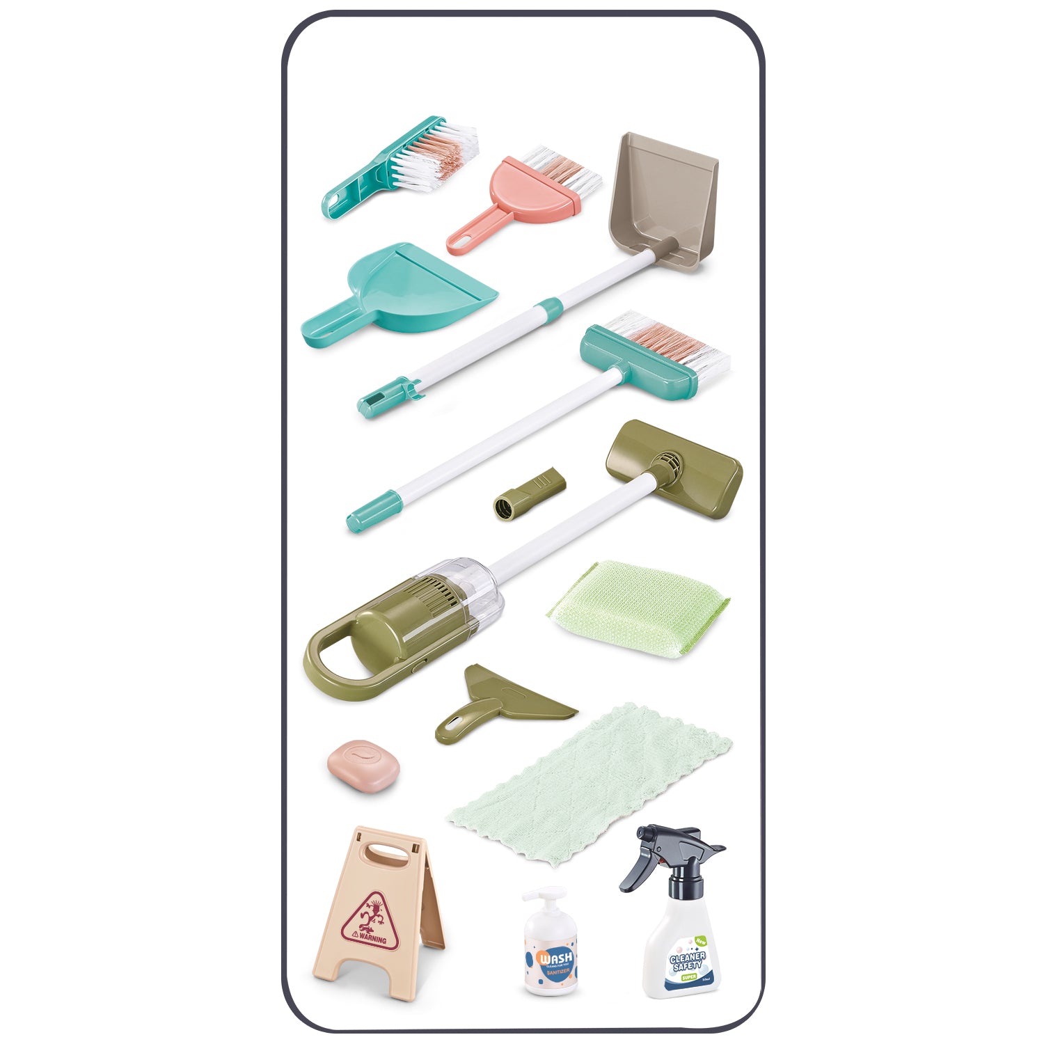 TU GIOCHI - Carrellino del Pulito 20 pezzi - h71x33,5x31 cm