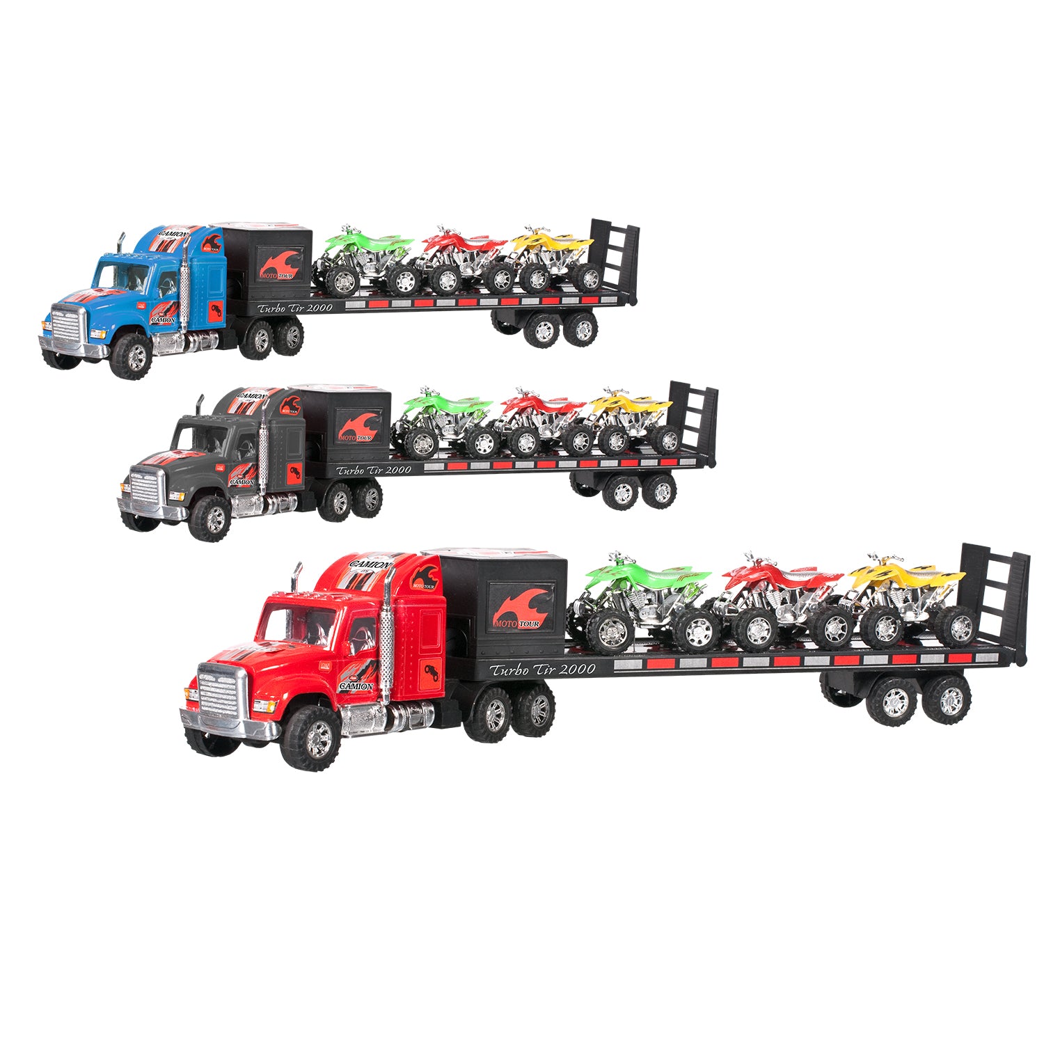 TU GIOCHI - Super Camion Autoarticolato con 3 Quad a Frizione 3+ Anni