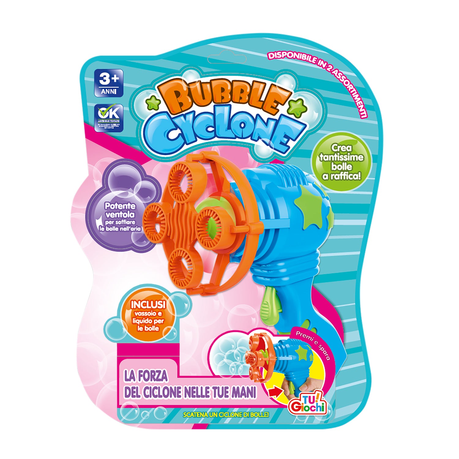 TU GIOCHI - Pistola Spara Bolle di Sapone Bubble Cyclone