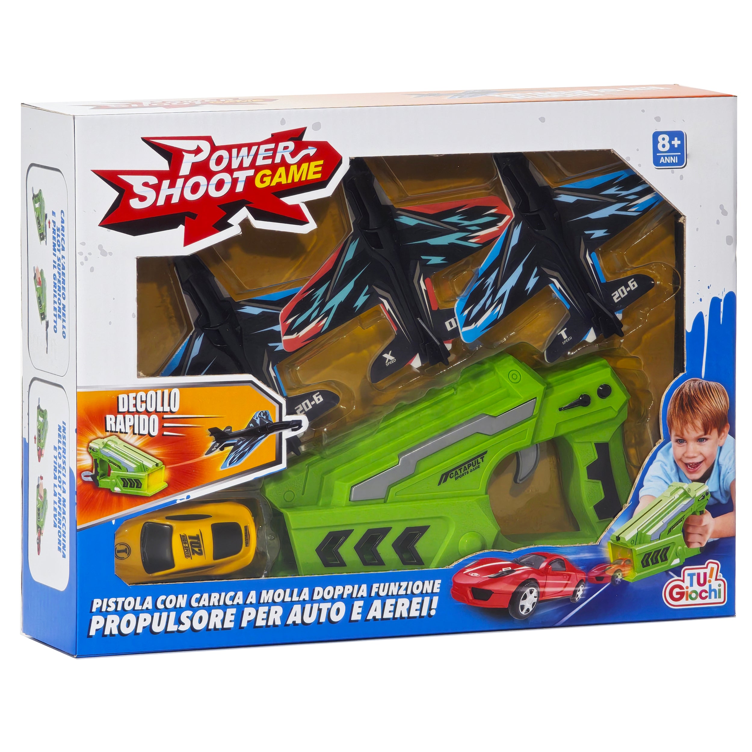 TU GIOCHI - Power Shoot Game Pistola Doppia Funzione – Auto e Aerei