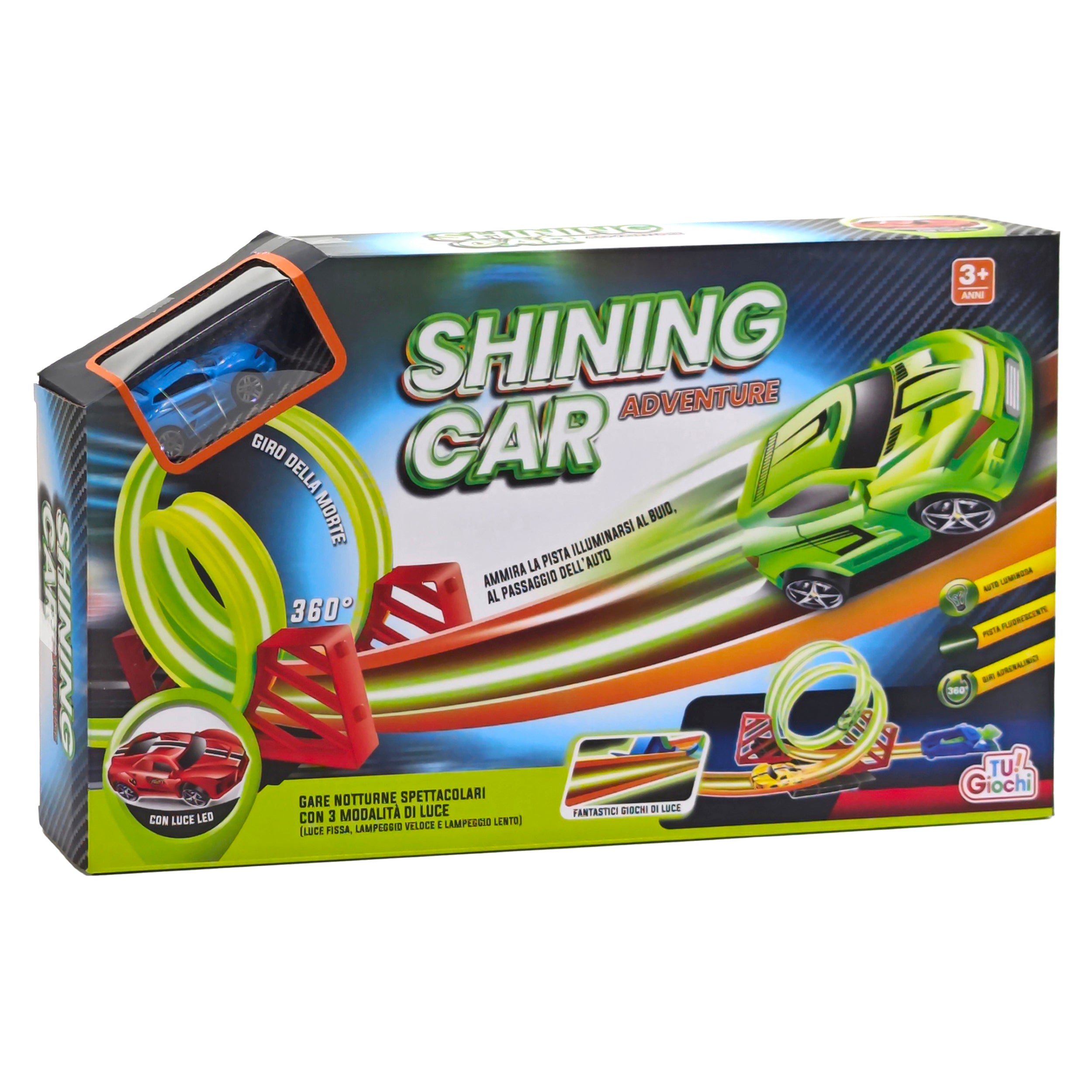 TU GIOCHI - Pista Luminosa con Loop 360° Shining Car Adventure