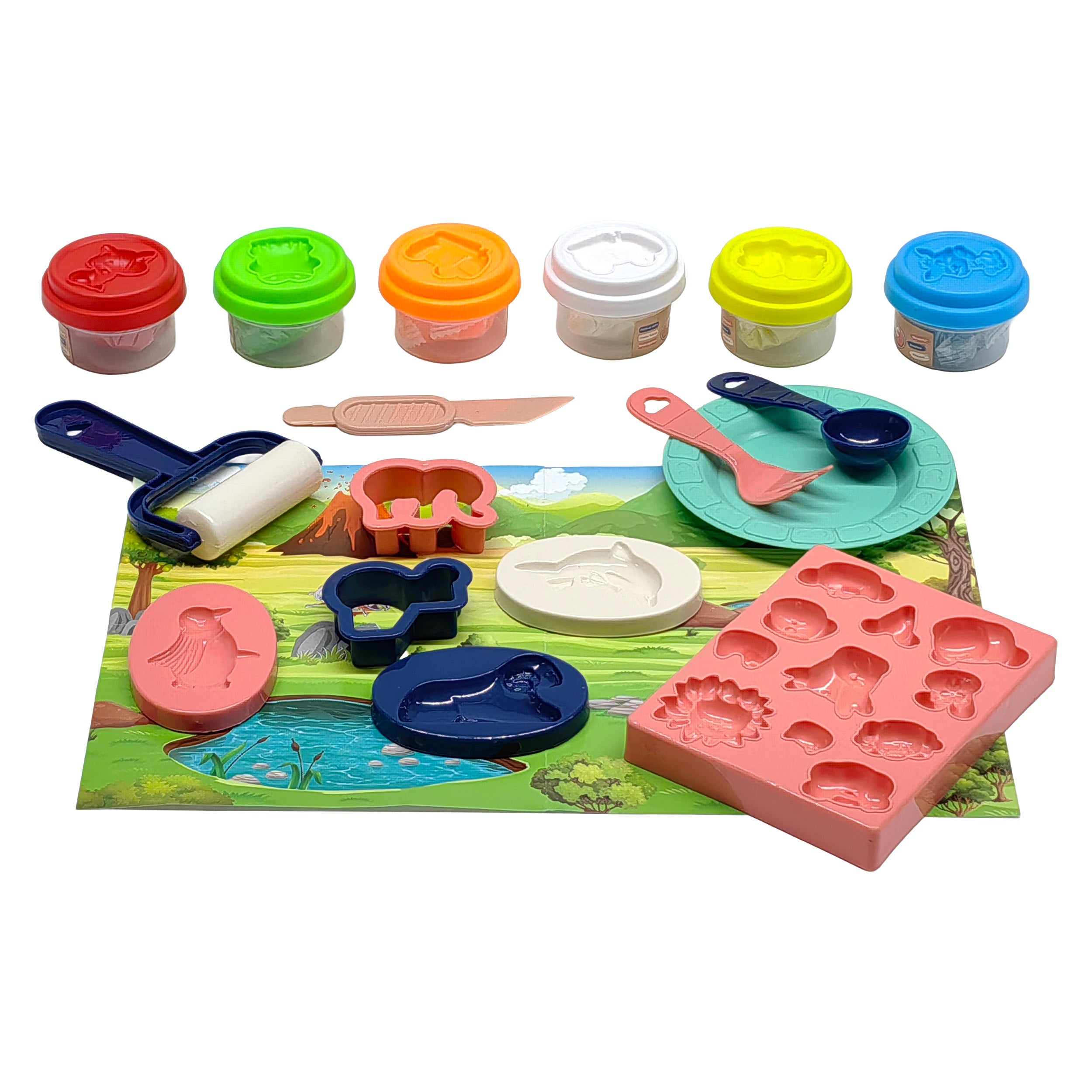 TU GIOCHI - Decora Kid Foresta Animal World - Set Creativo con Plastilina 18 Pezzi