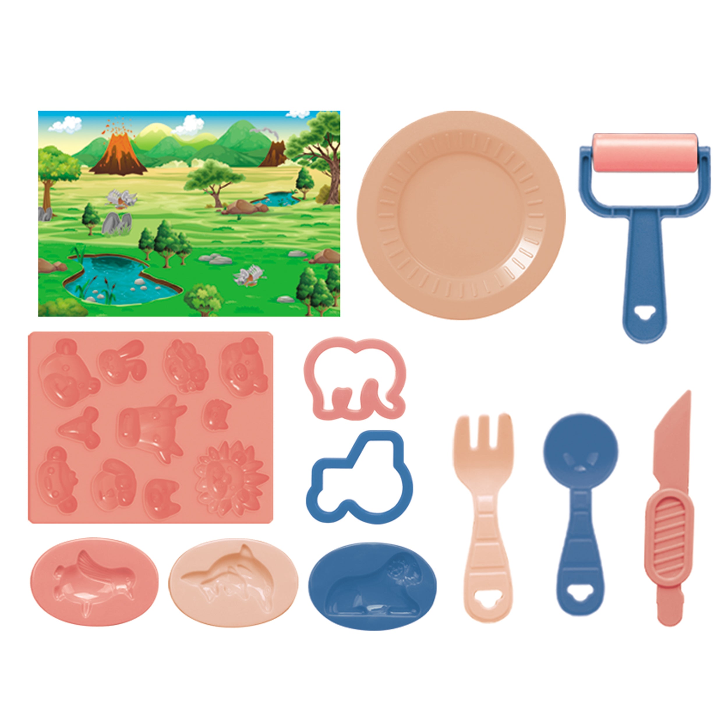 TU GIOCHI - Decora Kid Foresta Animal World - Set Creativo con Plastilina 18 Pezzi