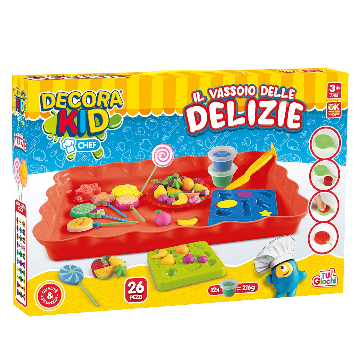 TU GIOCHI - Decora Kid Chef Il Vassoio delle Delizie 26 Pezzi