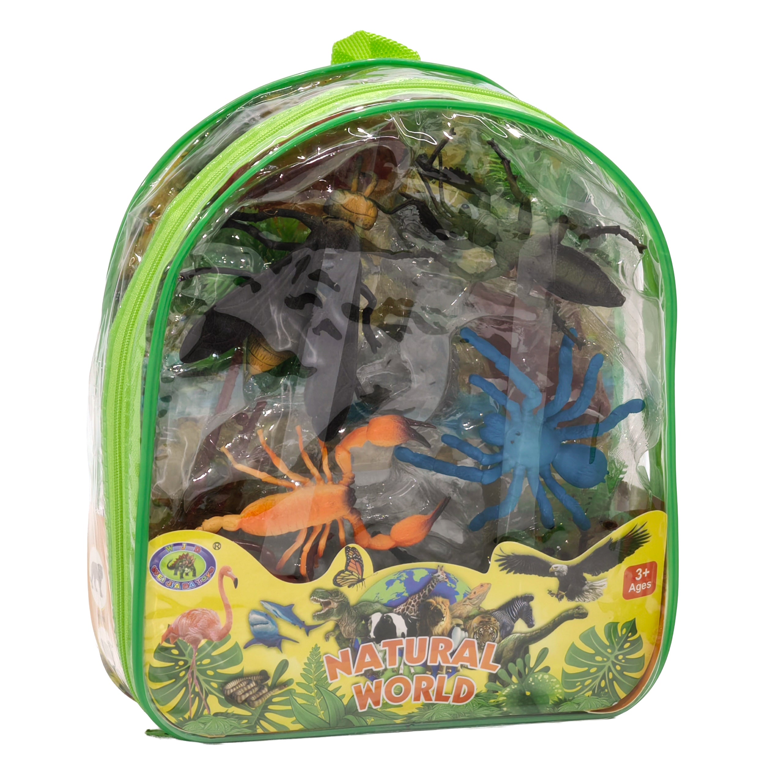 TU GIOCHI - Animals Bags Set 14 Pezzi – Animali Fattoria, Dinosauri, Insetti e Natura