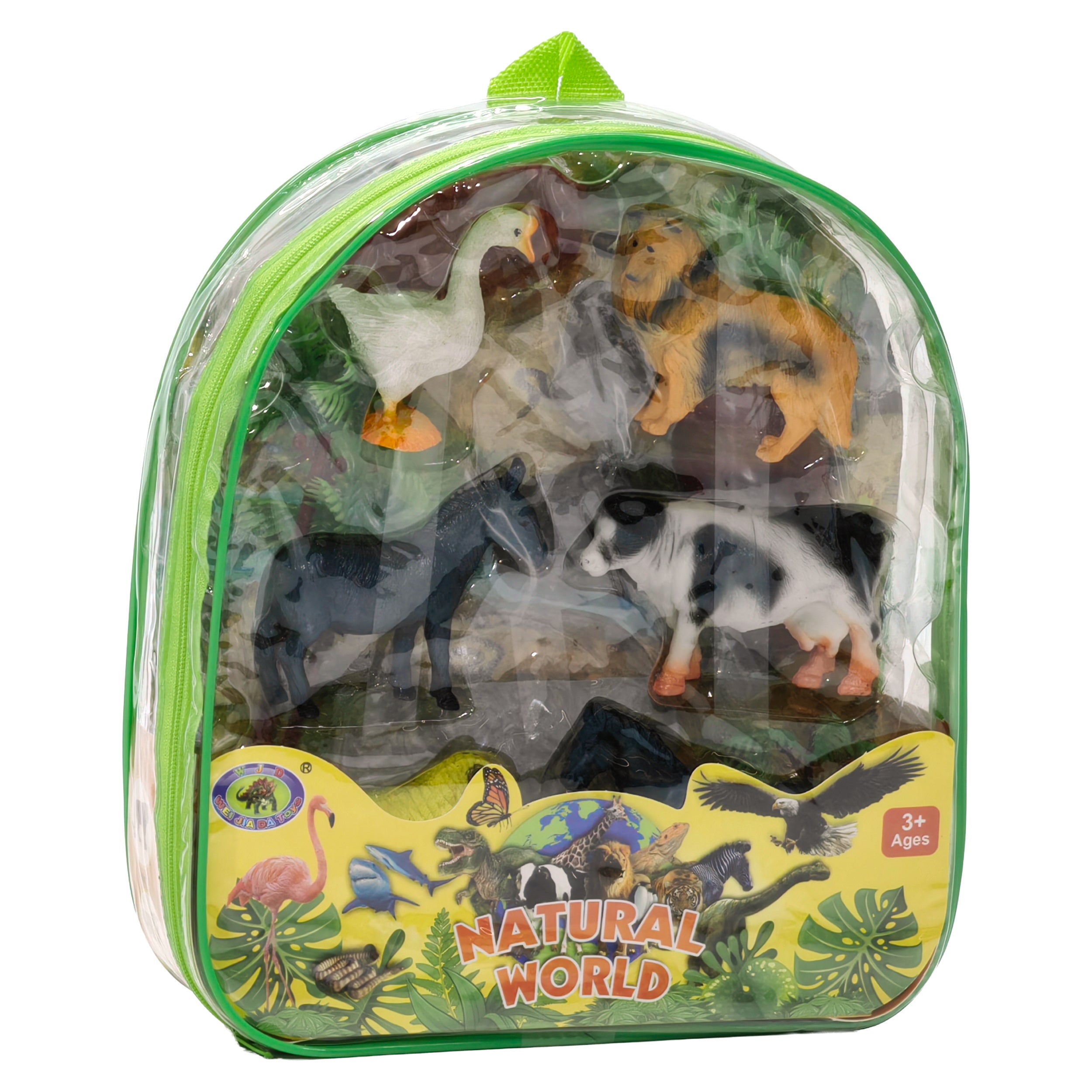 TU GIOCHI - Animals Bags Set 14 Pezzi – Animali Fattoria, Dinosauri, Insetti e Natura