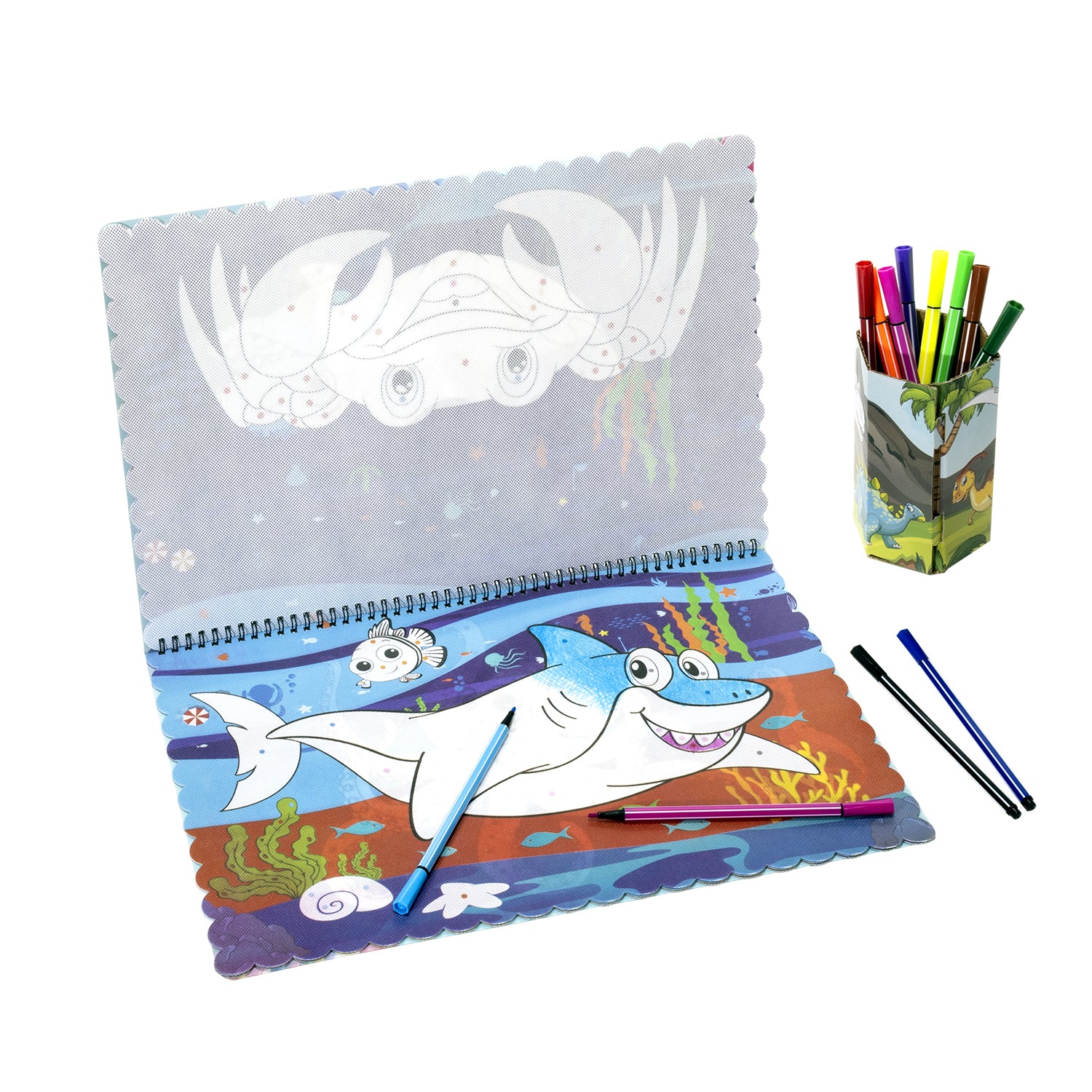 TU GIOCHI - Album Magico Maxi con Portapenne + 12 Pennarelli inclusi