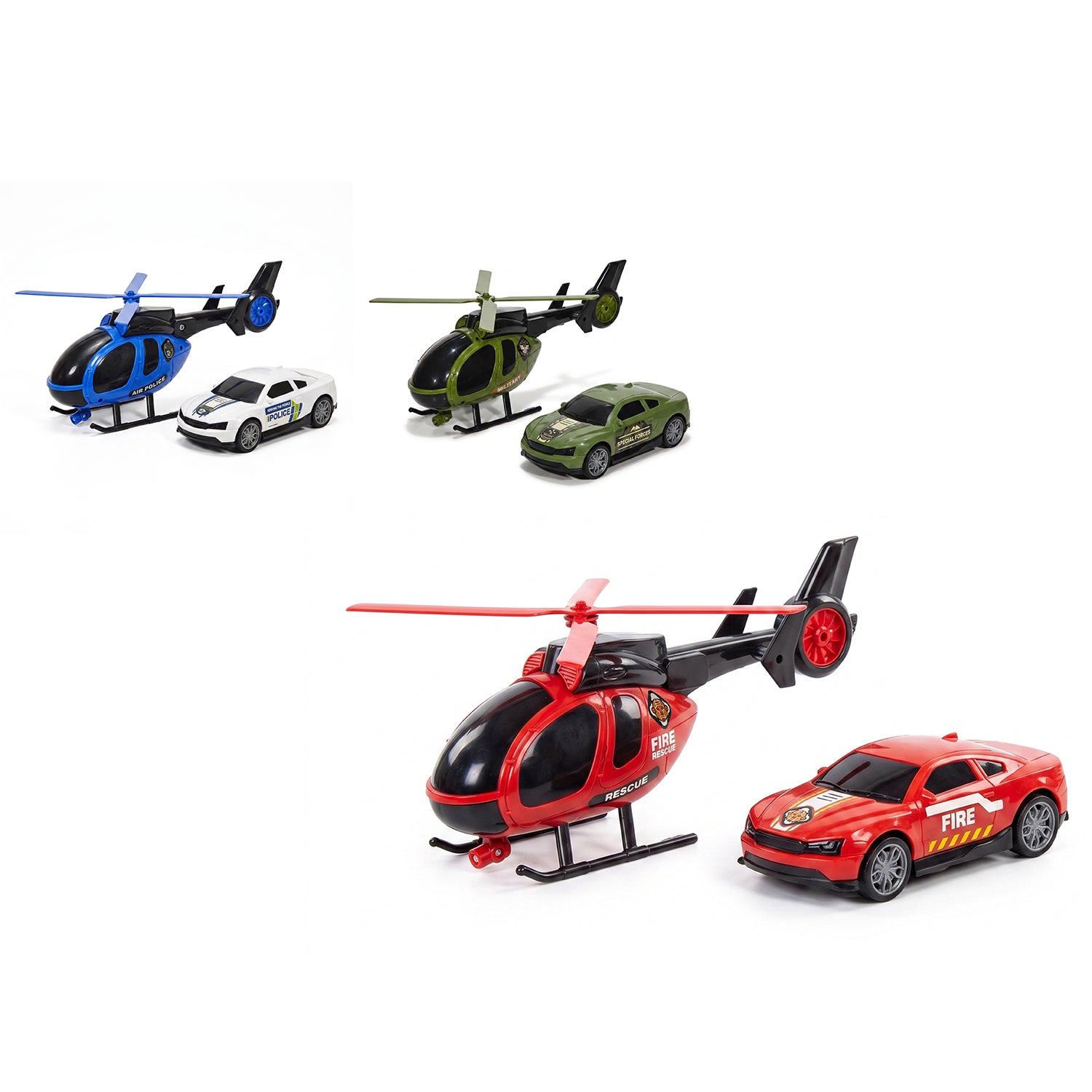 TU GIOCHI - Set Veicoli Special Force con Auto ed Elicottero Luci, Suoni e Parti Meccaniche 3+ Anni