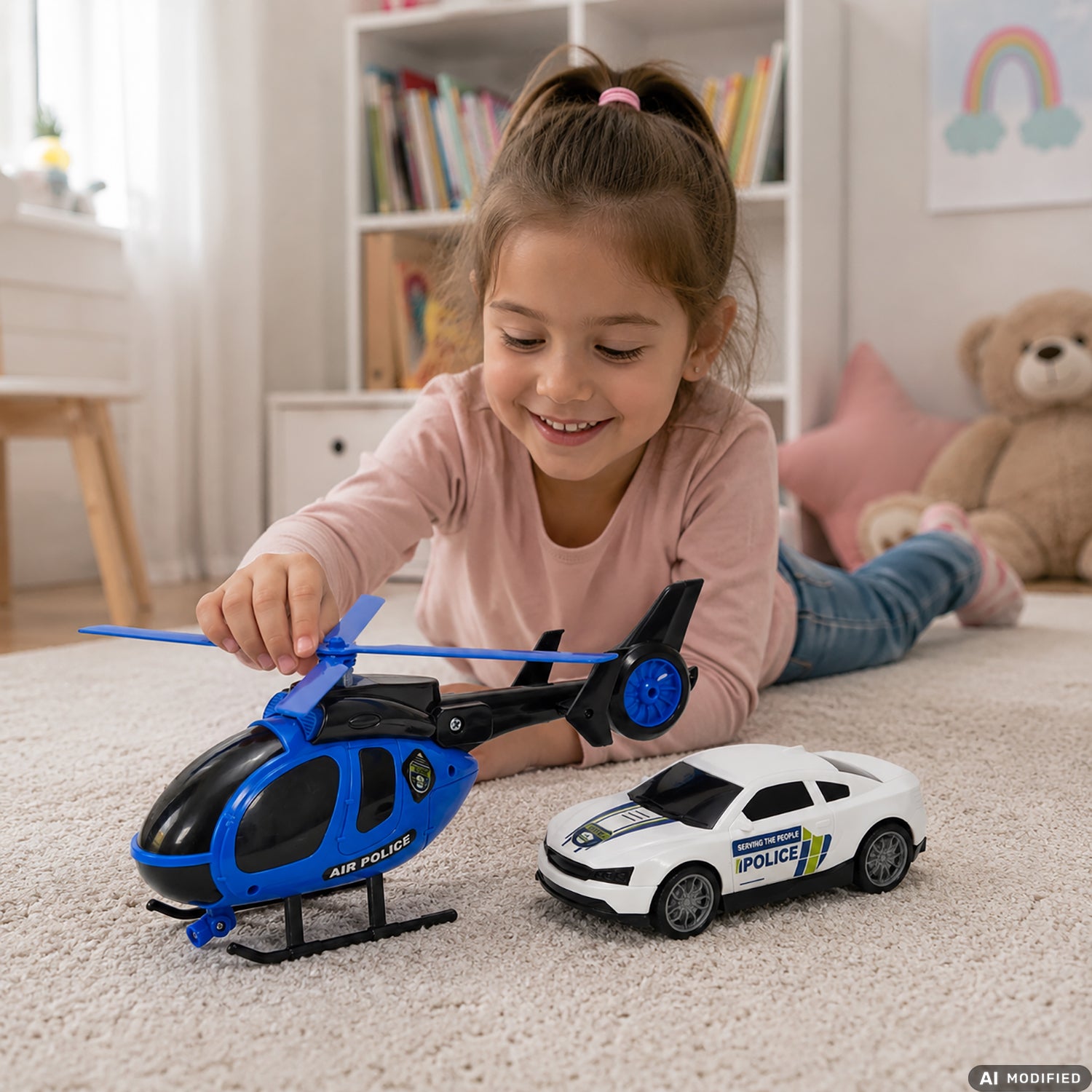 TU GIOCHI - Set Veicoli Special Force con Auto ed Elicottero Luci, Suoni e Parti Meccaniche 3+ Anni