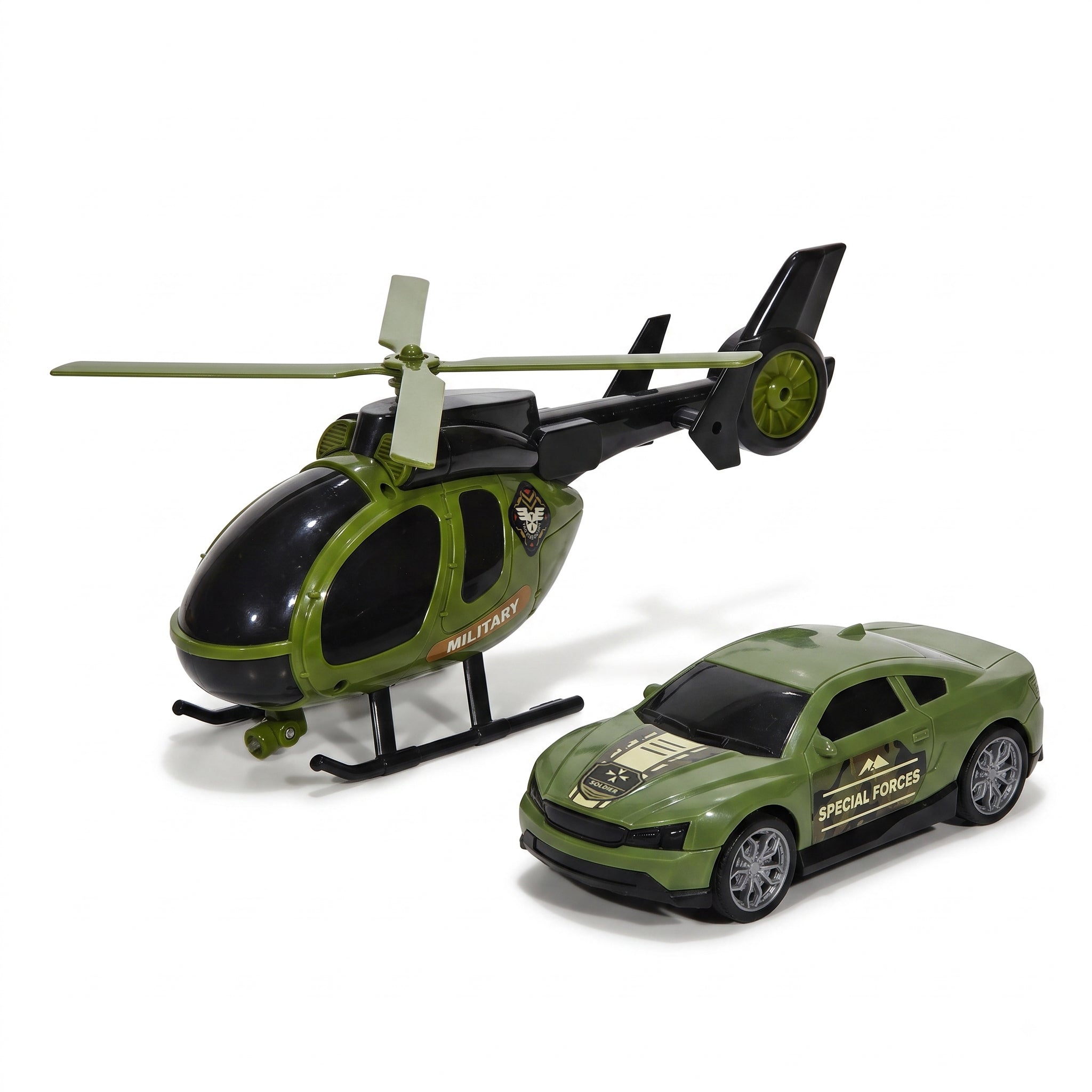 TU GIOCHI - Set Veicoli Special Force con Auto ed Elicottero Luci, Suoni e Parti Meccaniche 3+ Anni
