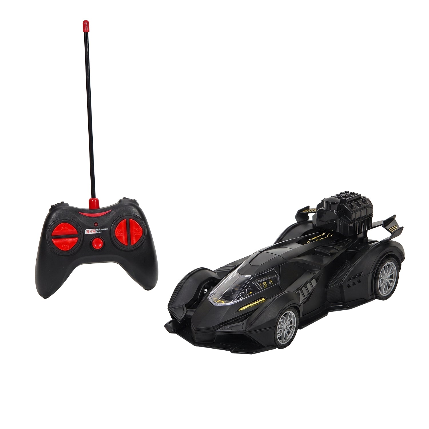 TU GIOCHI - Racing Dark V8 Auto Radiocomandata 1:16 con Effetto Spray Luminoso 5+ Anni