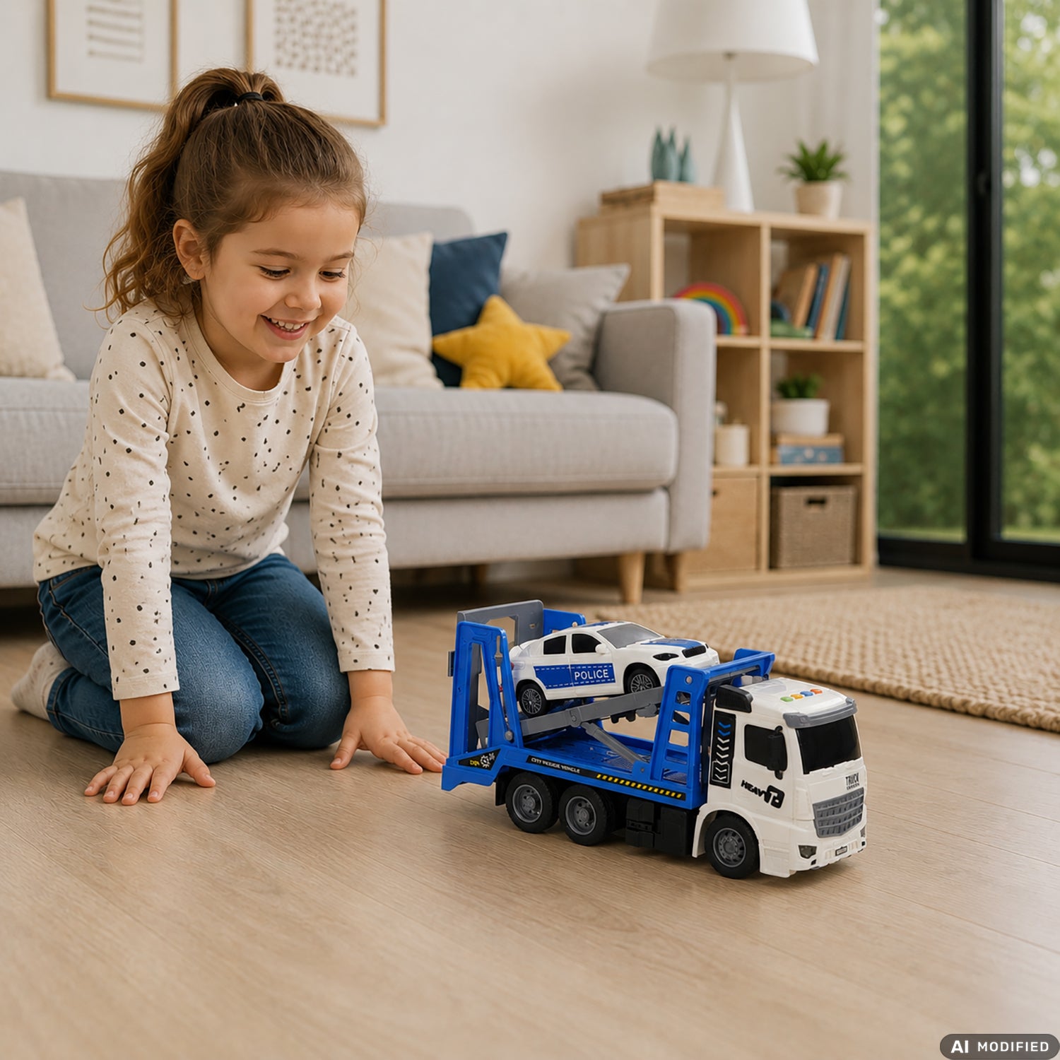 TU GIOCHI - City Service Super Truck Radiocomandato 1:14 con Auto 5+ Anni - Police Truck / Super Truck