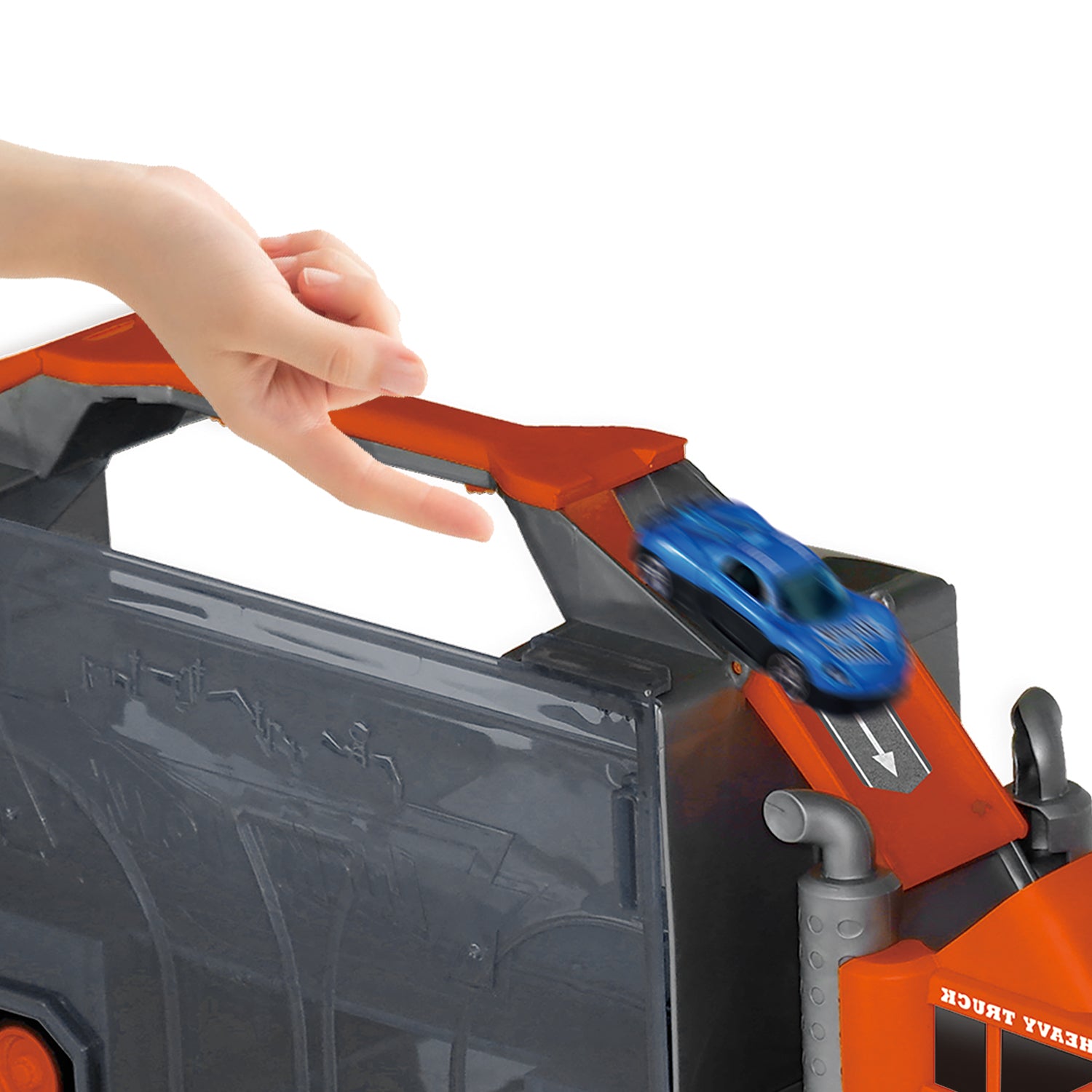 TU GIOCHI - Camion Container Trasformabile 2 in 1 con Pista e Veicoli 3+ Anni