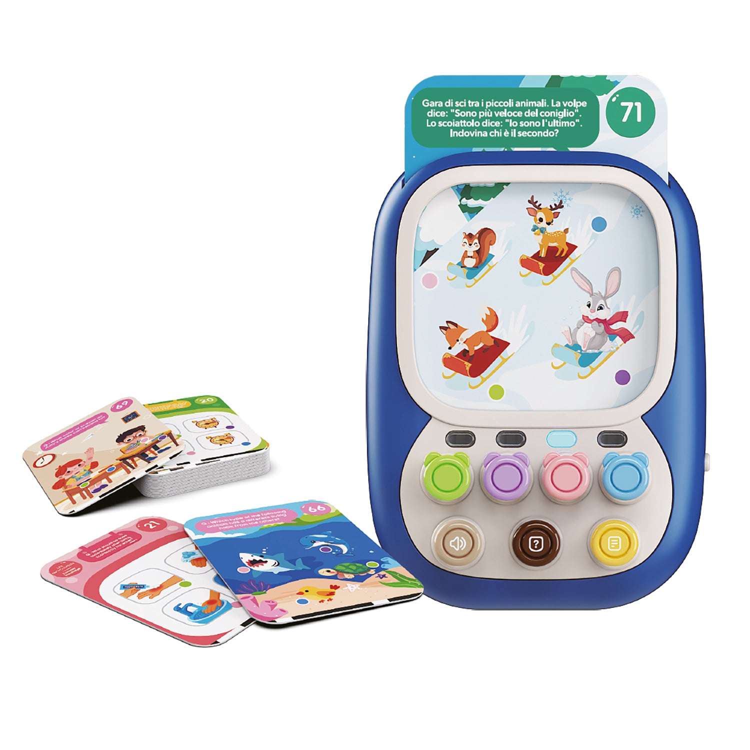 TU GIOCHI - Smart Card Lettore Interattivo Educativo con 72 Quiz e 36 Schede
