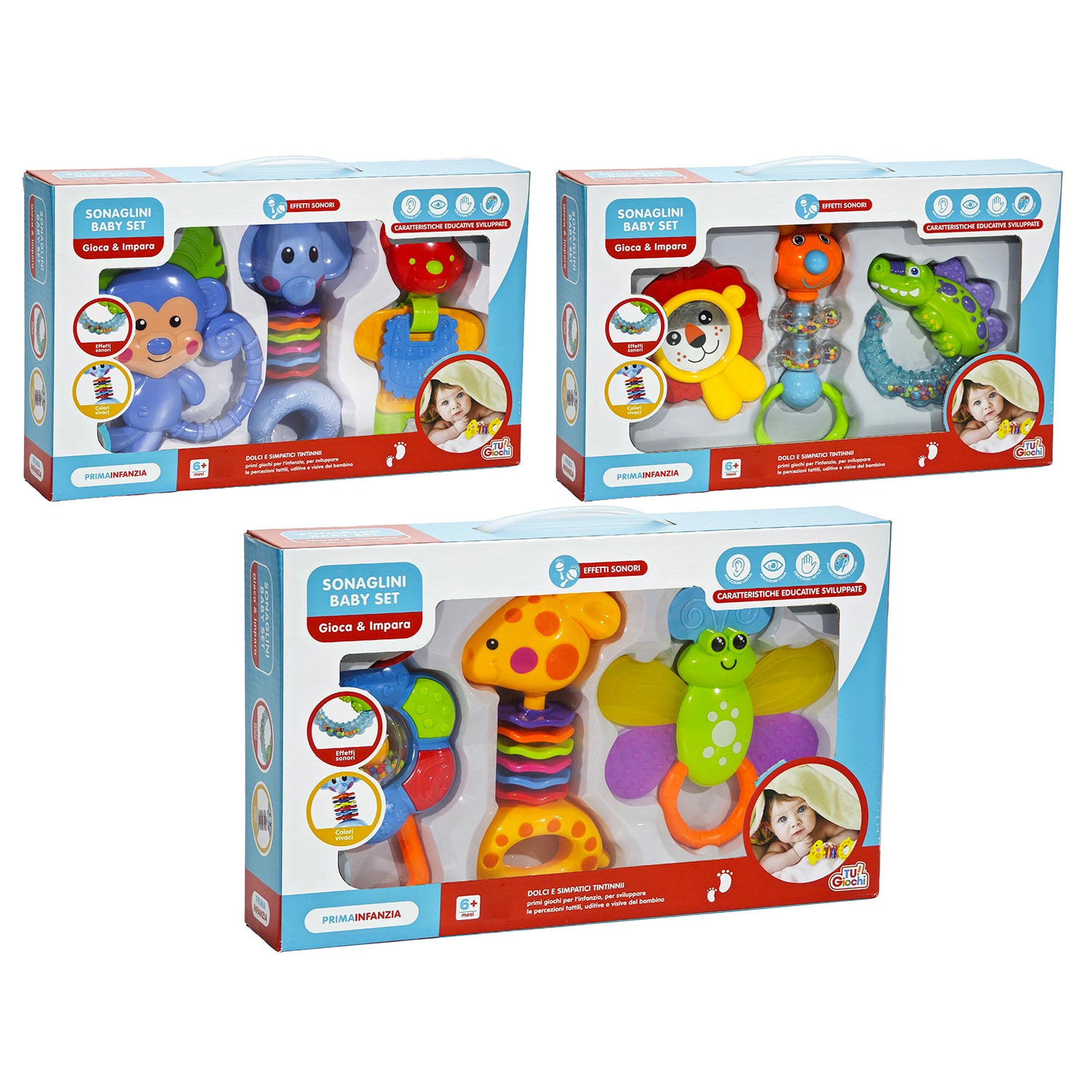 TU GIOCHI - Set Sonaglini Baby Gioca & Impara 6+ Mesi