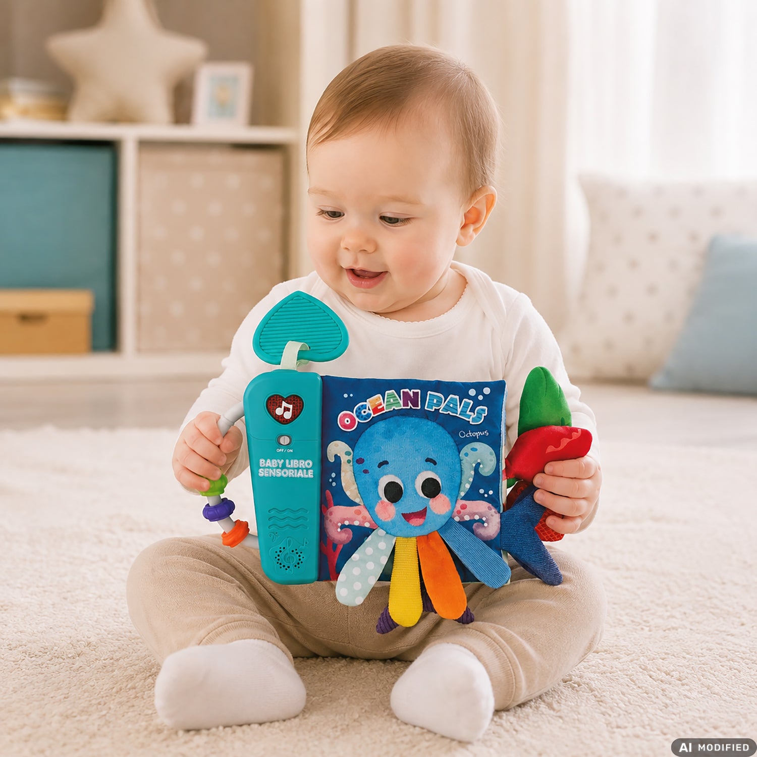 TU GIOCHI - Baby Libro Sensoriale Gioca & Impara Musicale con Pagine Tattili 6+ Mesi