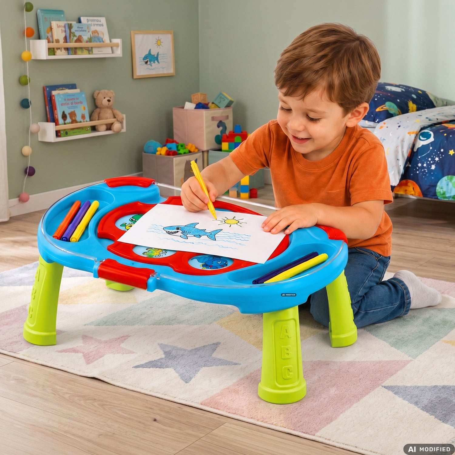 TU GIOCHI - Super Artista Tavolo da Disegno Luminoso con Proiettore e Accessori 3+ Anni