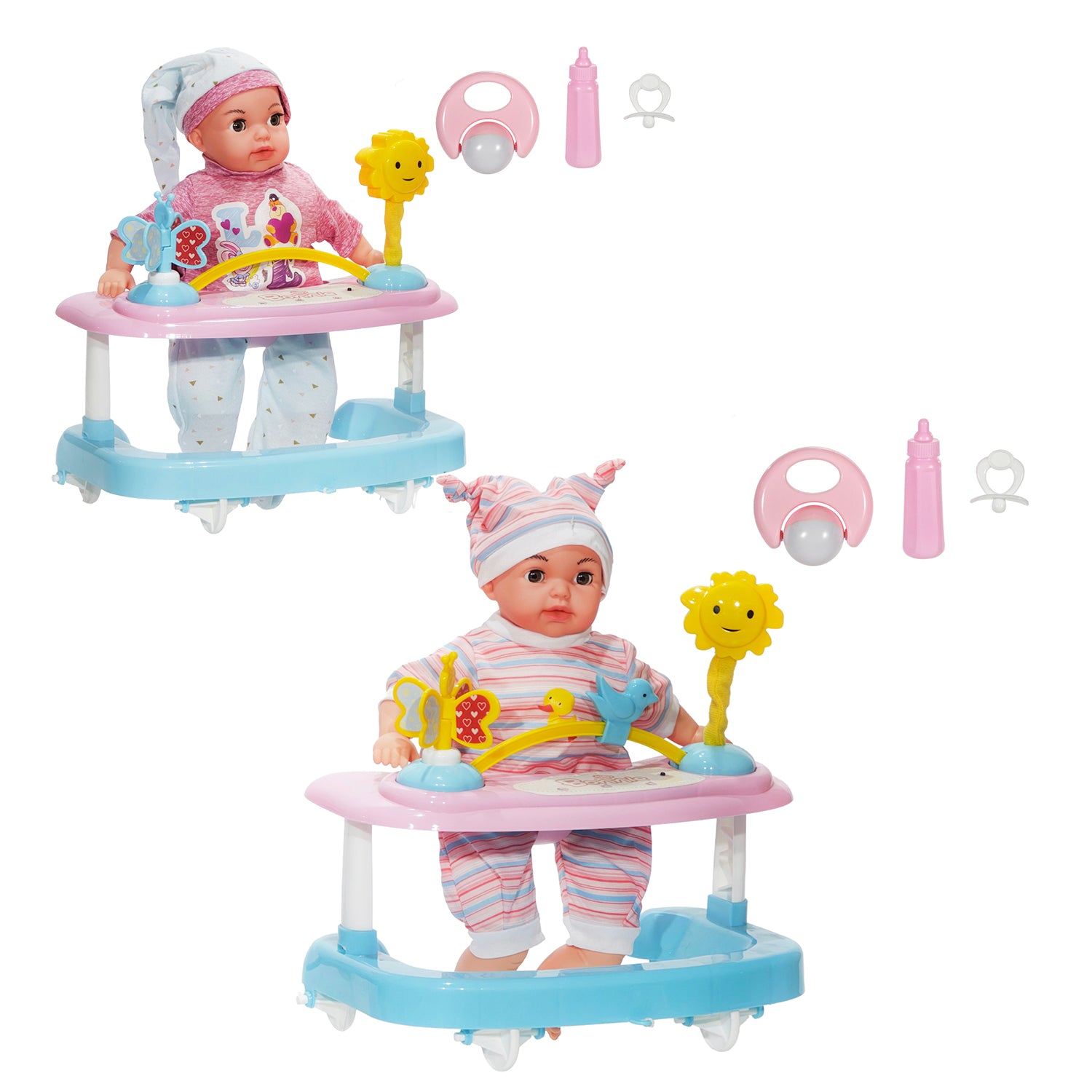 TU GIOCHI - Daisy Girello Sprint Luminoso e Musicale con Bambola e 12 Suoni 3+ Anni