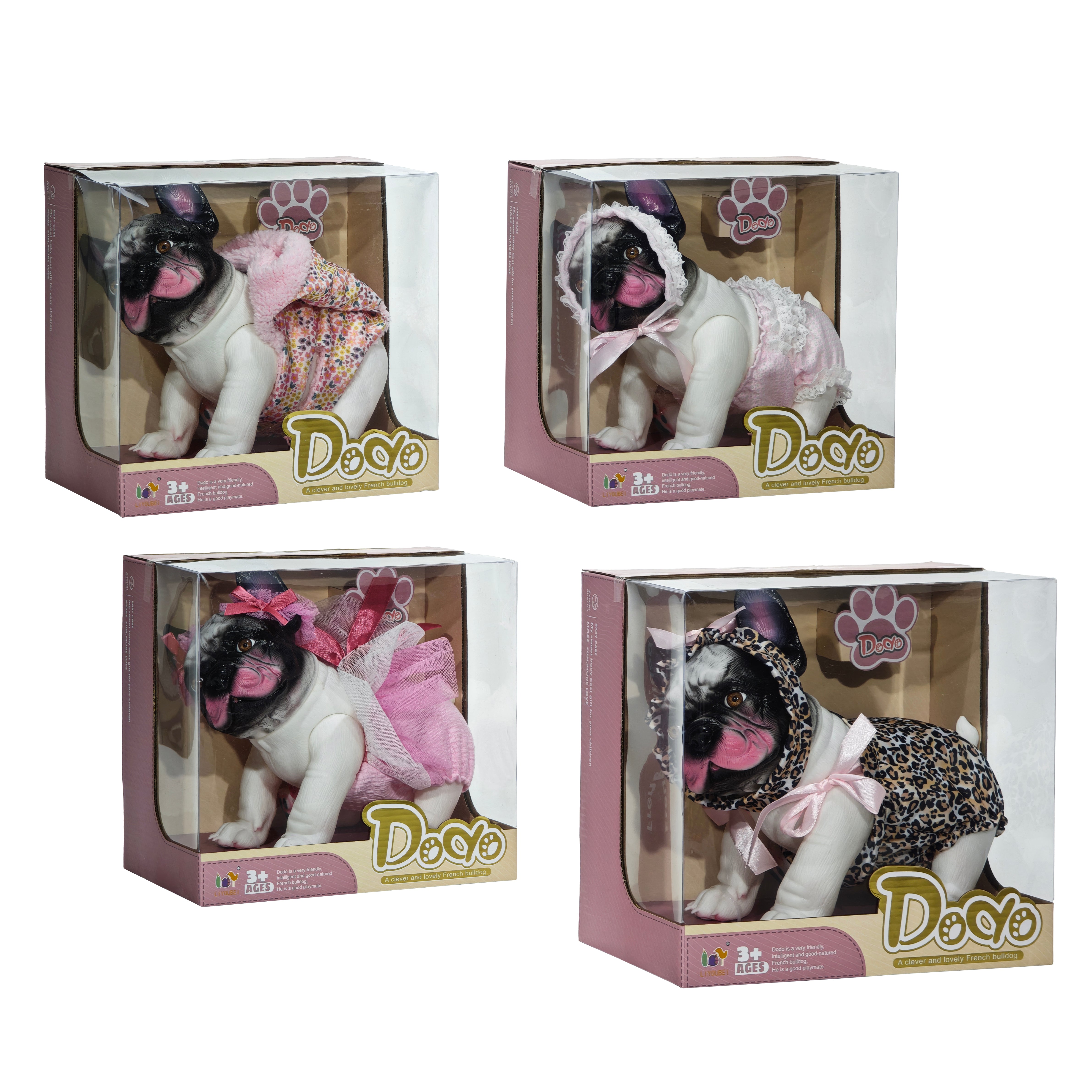 TU GIOCHI - Cagnolino Bulldog Francese Dodo con Vestitino 3+ Anni