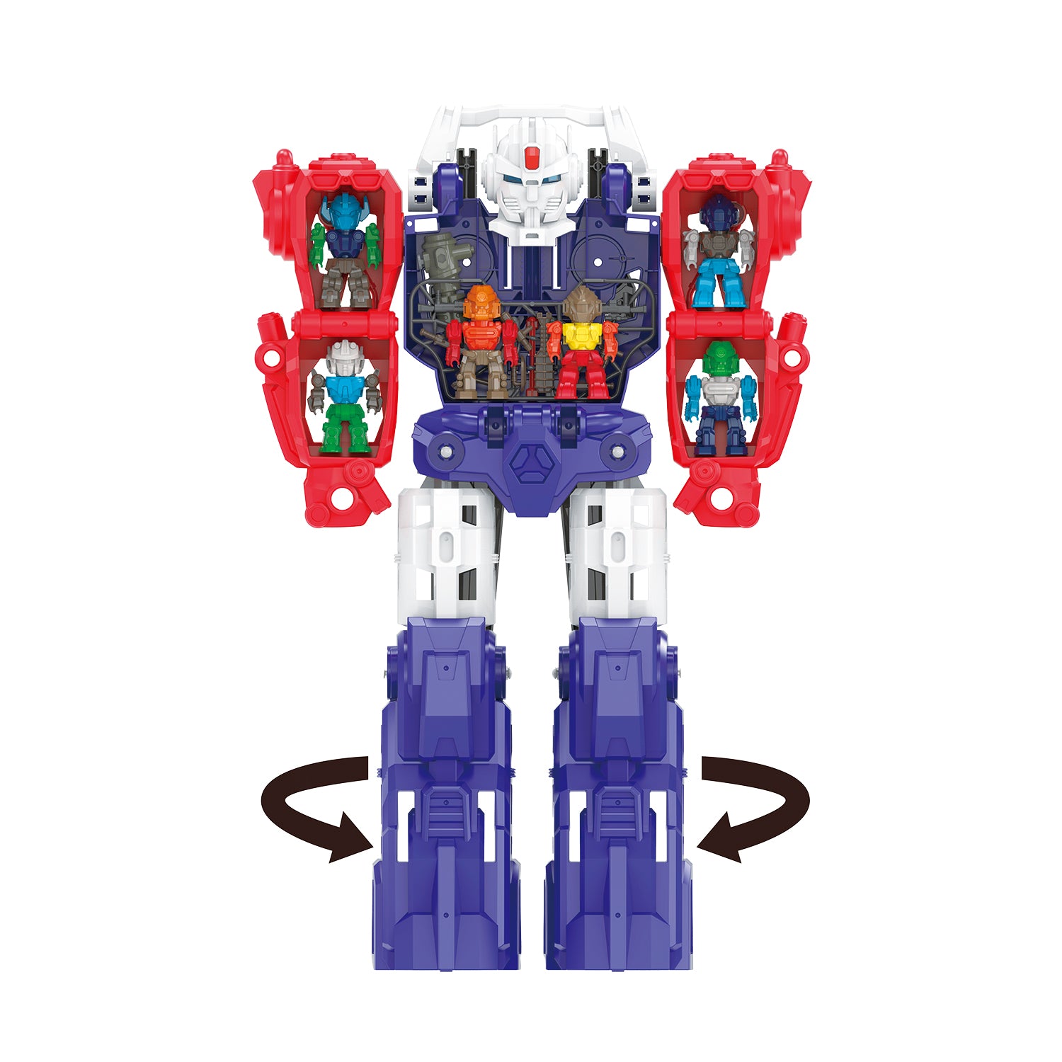 TU GIOCHI - Robot Trasformabile 2 in 1 con 10 Mini Robot, Luci e Suoni 3+ Anni