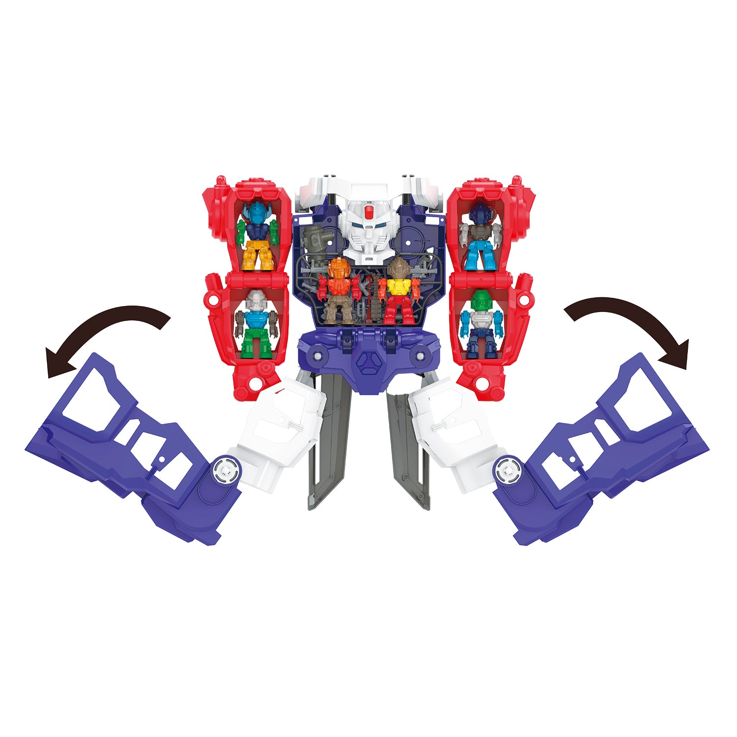 TU GIOCHI - Robot Trasformabile 2 in 1 con 10 Mini Robot, Luci e Suoni 3+ Anni