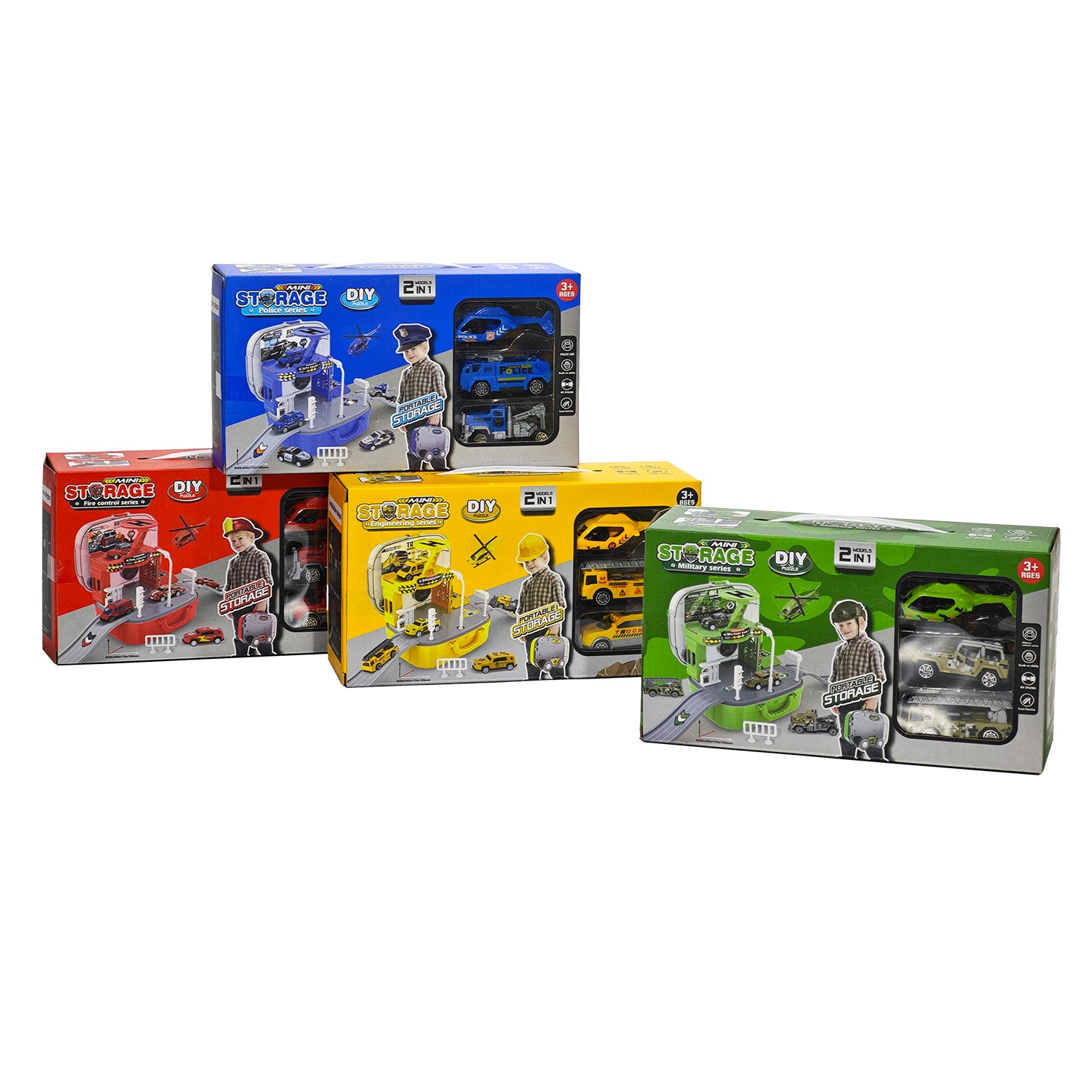 TU GIOCHI - Mini Storage Garage 2 in 1 Playset Portatile con Veicoli 3+ Anni
