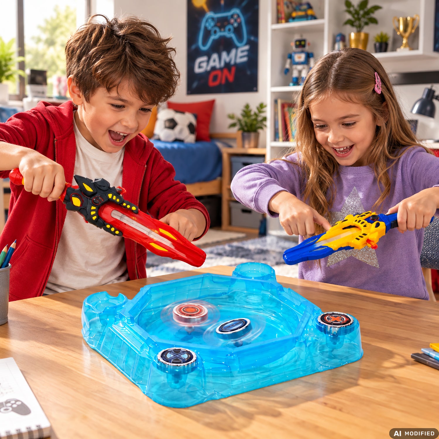 TU GIOCHI - Dragon Spinner con Arena da Combattimento, 4 Trottole e 2 Lanciatori 3+ Anni