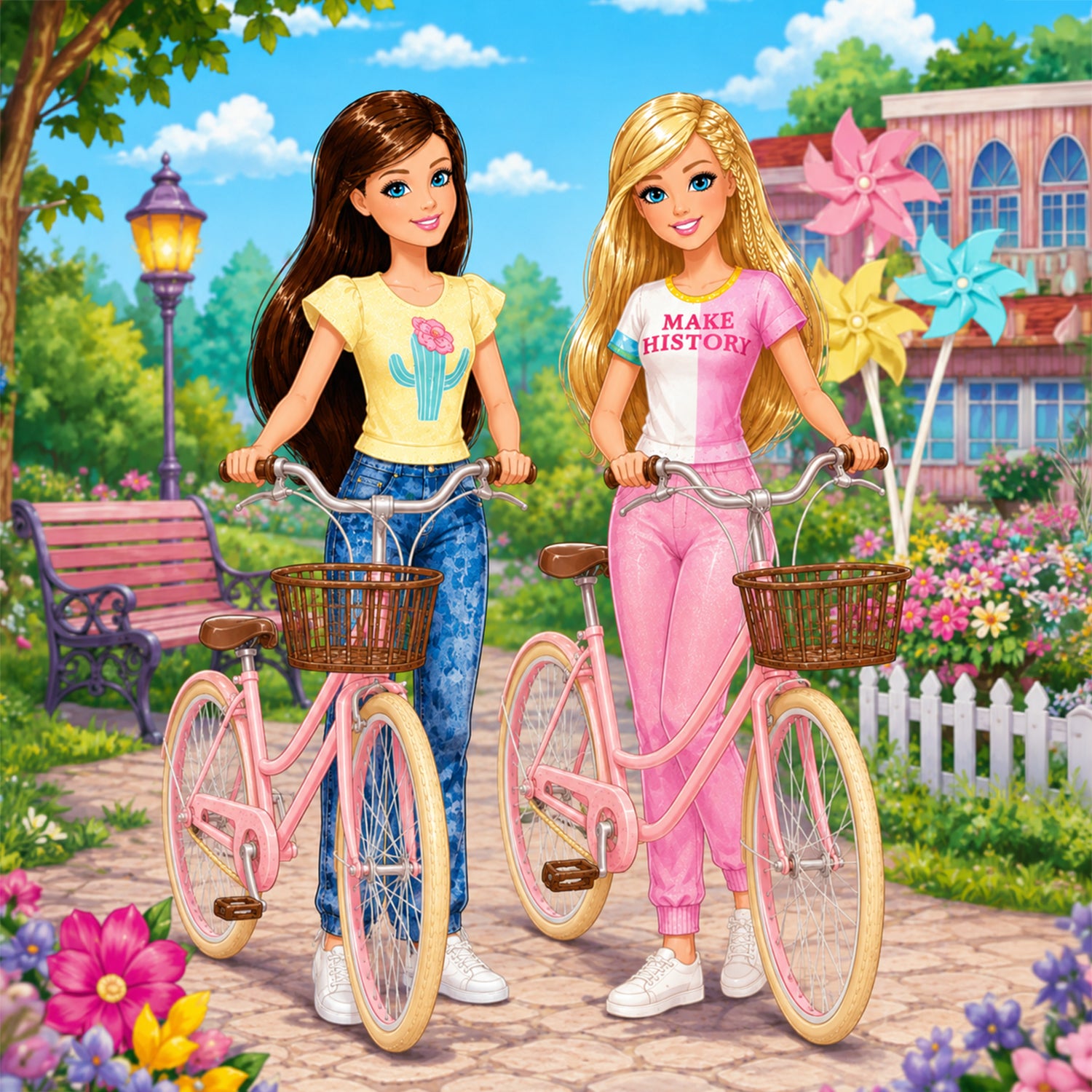 TU GIOCHI - Bambola Bike Girl con Bicicletta e Cucciolo 3+ Anni