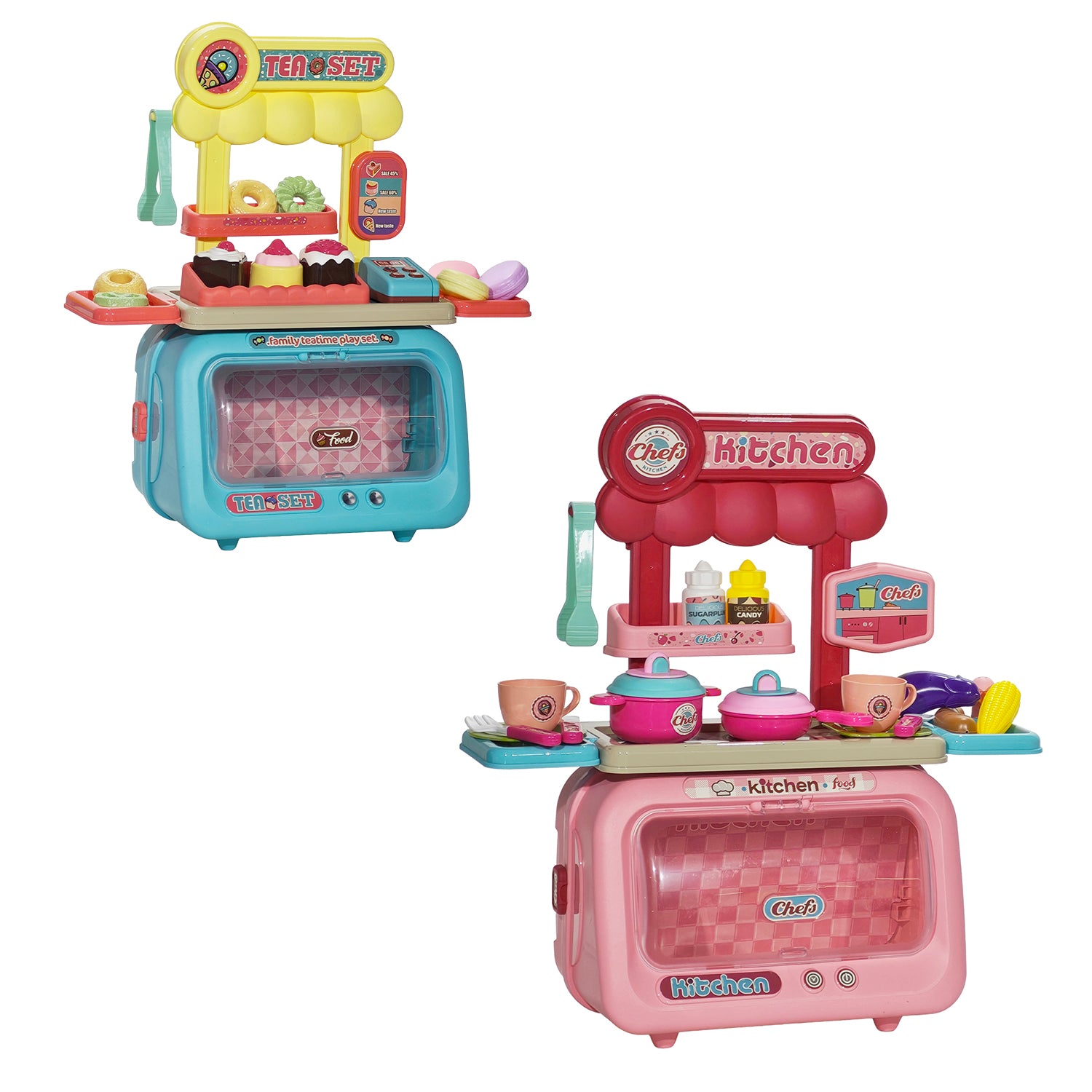 TU GIOCHI - Set Cucina Giocattolo 2 in 1 Trasformabile in Valigetta con Accessori 3+ Anni