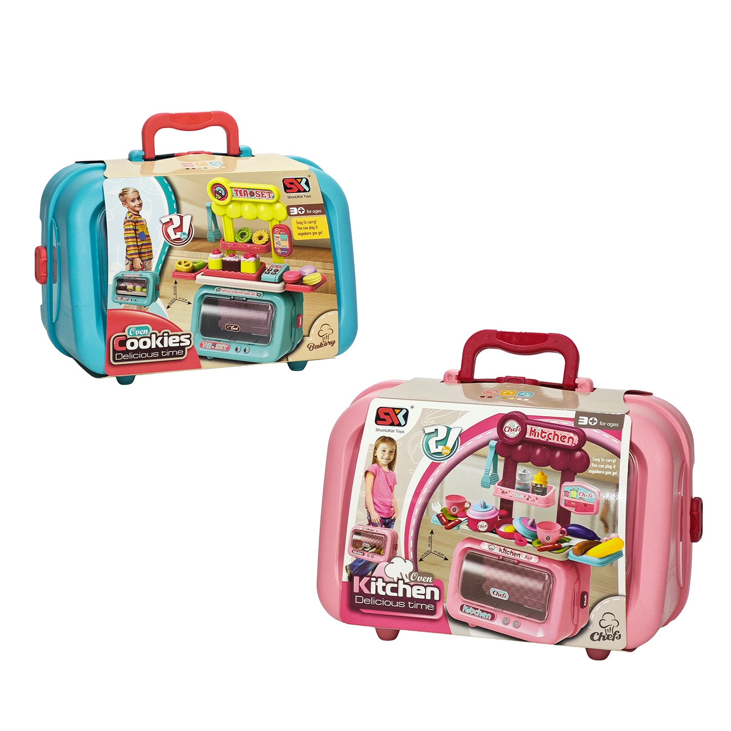 TU GIOCHI - Set Cucina Giocattolo 2 in 1 Trasformabile in Valigetta con Accessori 3+ Anni