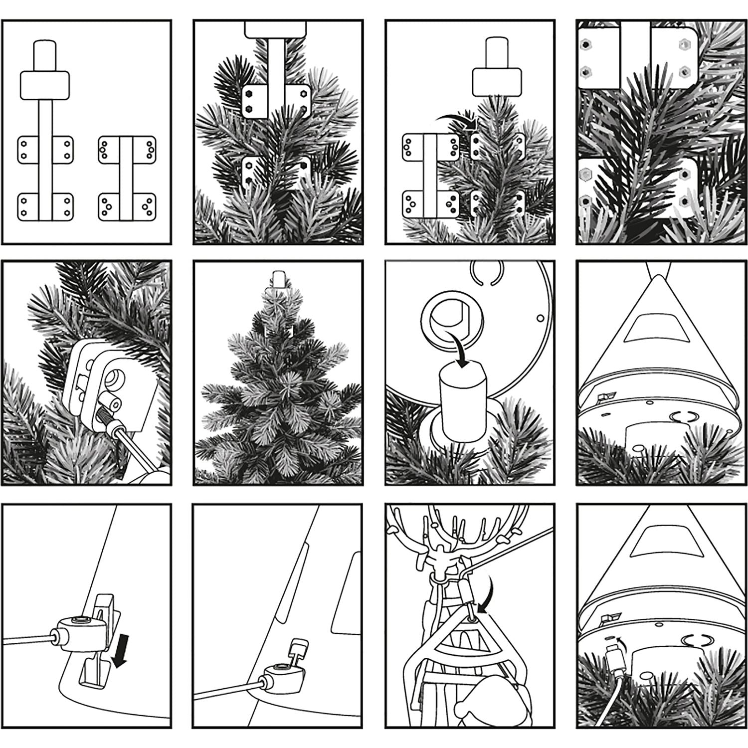 VESTIAMO CASA GRAN NATALE - Puntale Rotante con Slitte per Albero di Natale - h41x65 cm