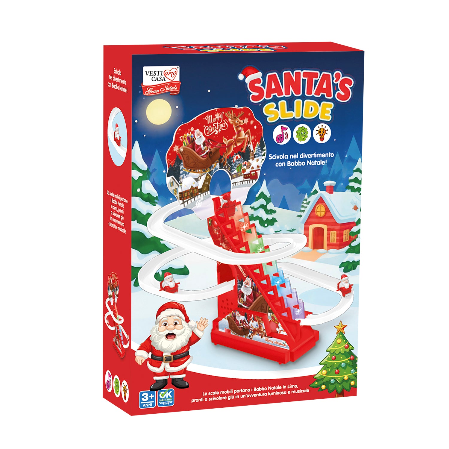 VESTIAMO CASA GRAN NATALE - Gioco Natalizio Santa’s Slide con Pista e Babbo Natale