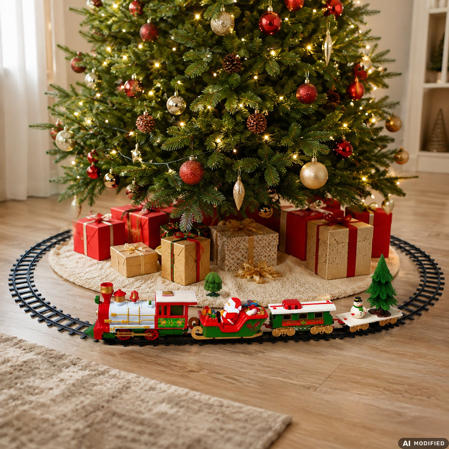 VESTIAMO CASA GRAN NATALE - Trenino dei Balocchi Natalizio con Luci, Suono Realistico e Binari Modulari 22 Pezzi