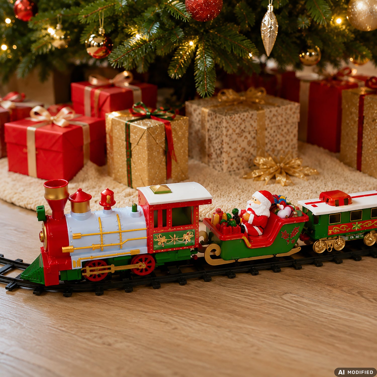 VESTIAMO CASA GRAN NATALE - Trenino dei Balocchi Natalizio con Luci, Suono Realistico e Binari Modulari 22 Pezzi
