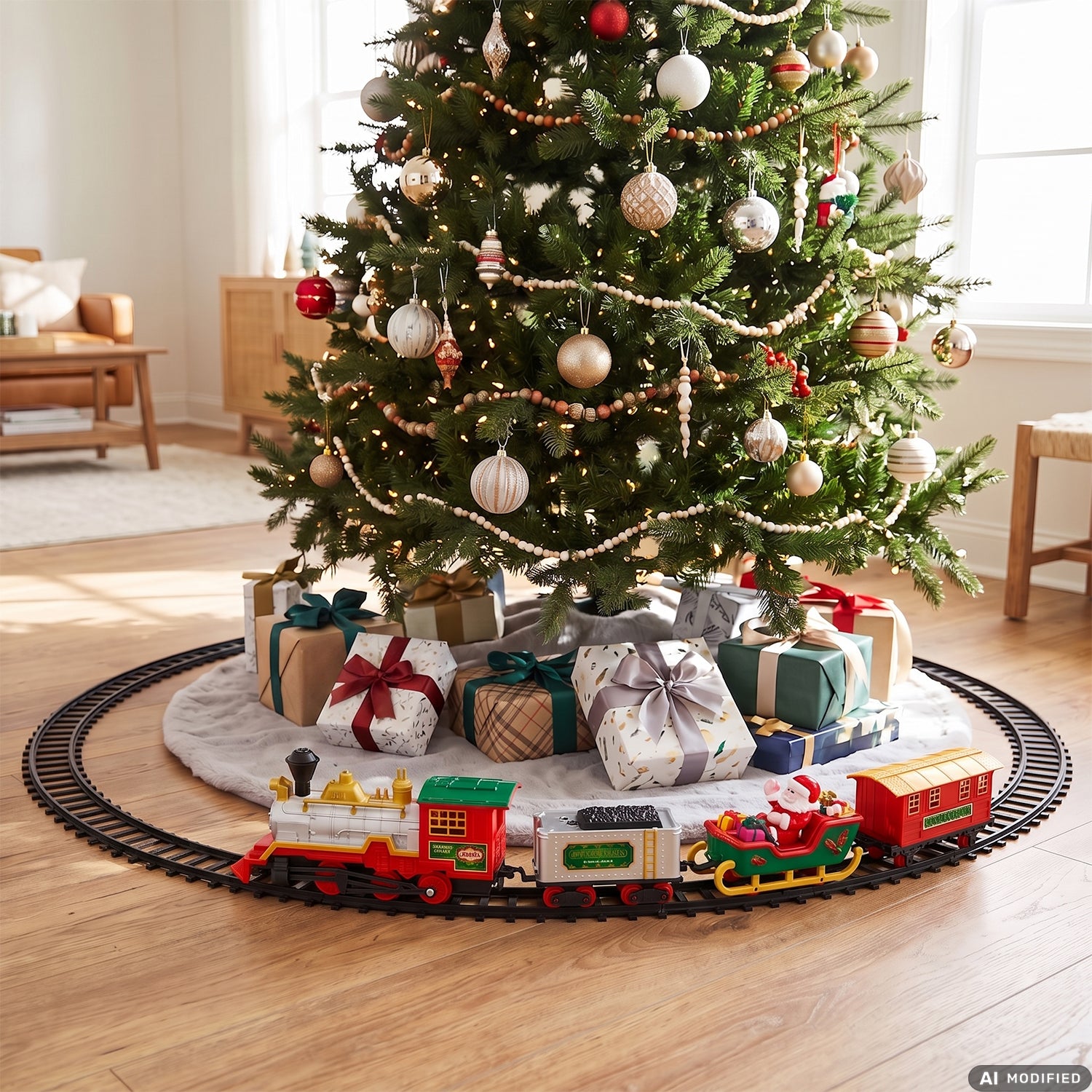 VESTIAMO CASA GRAN NATALE - Trenino di Babbo Natale Polo Nord Express con Luci, Suoni e Binari Modulari 20 Pezzi