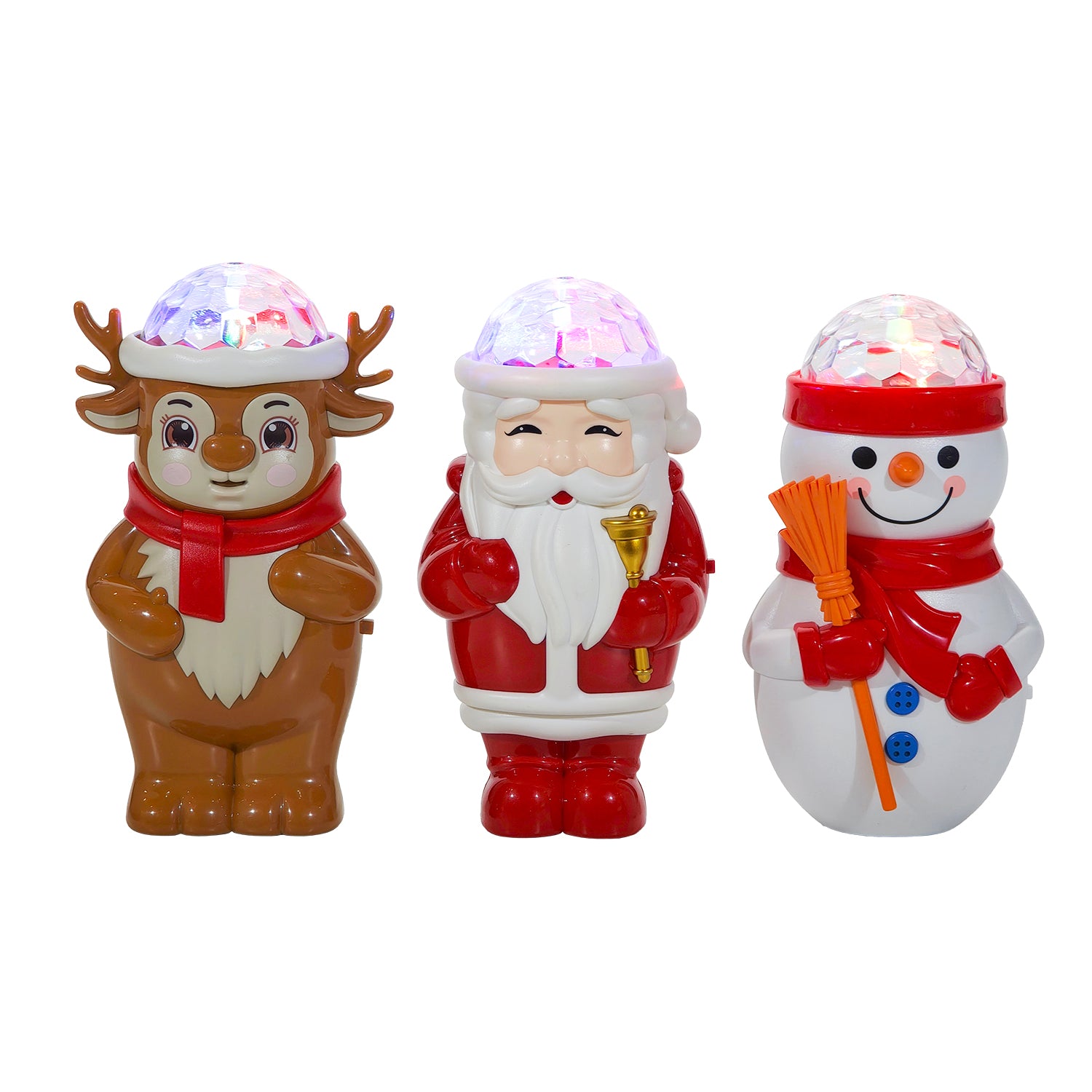 VESTIAMO CASA GRAN NATALE - Proiettore Natalizio LED Merry Christmas con Effetti Luminosi e Musicali h16 cm