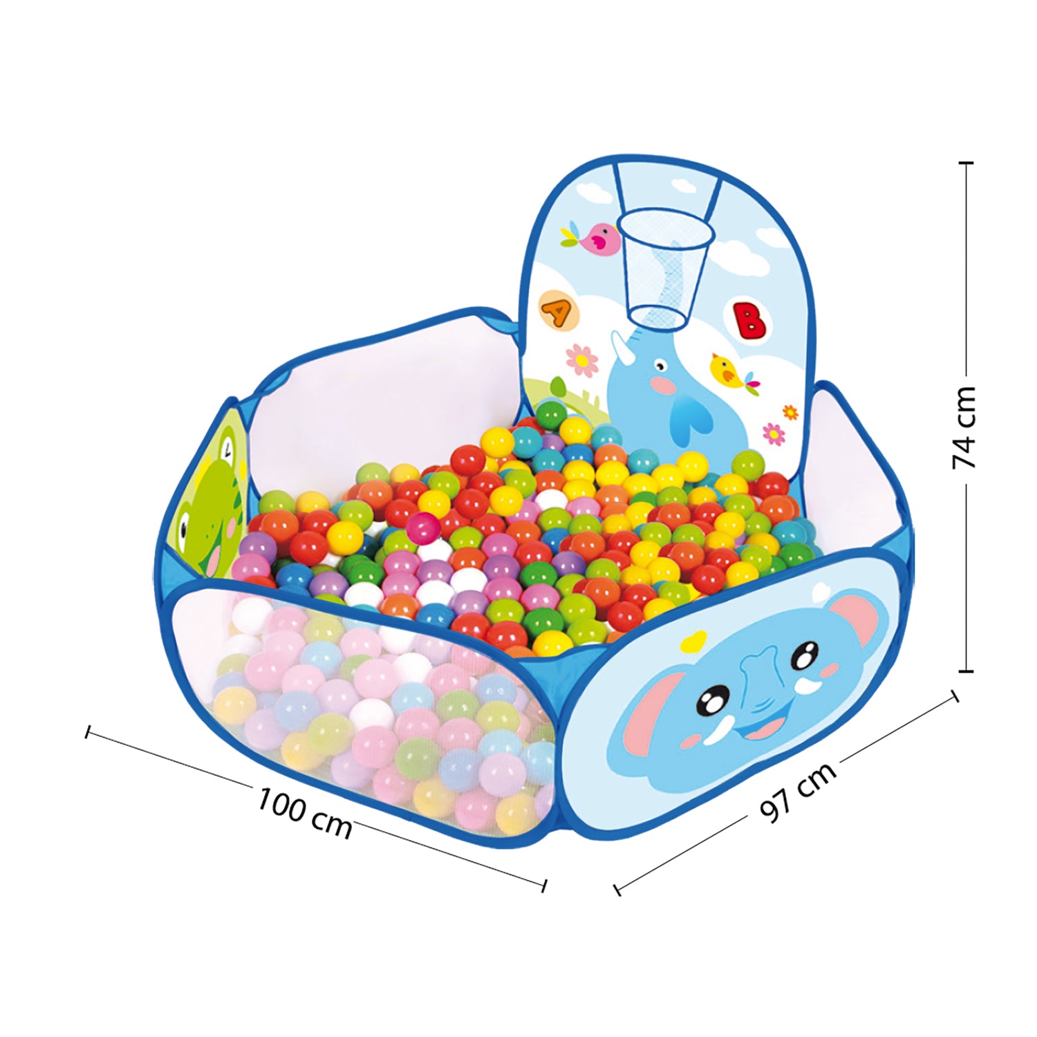 TU GIOCHI - Color Bowl Piscina di Palline con Canestro e 50 Palline 3+ Anni