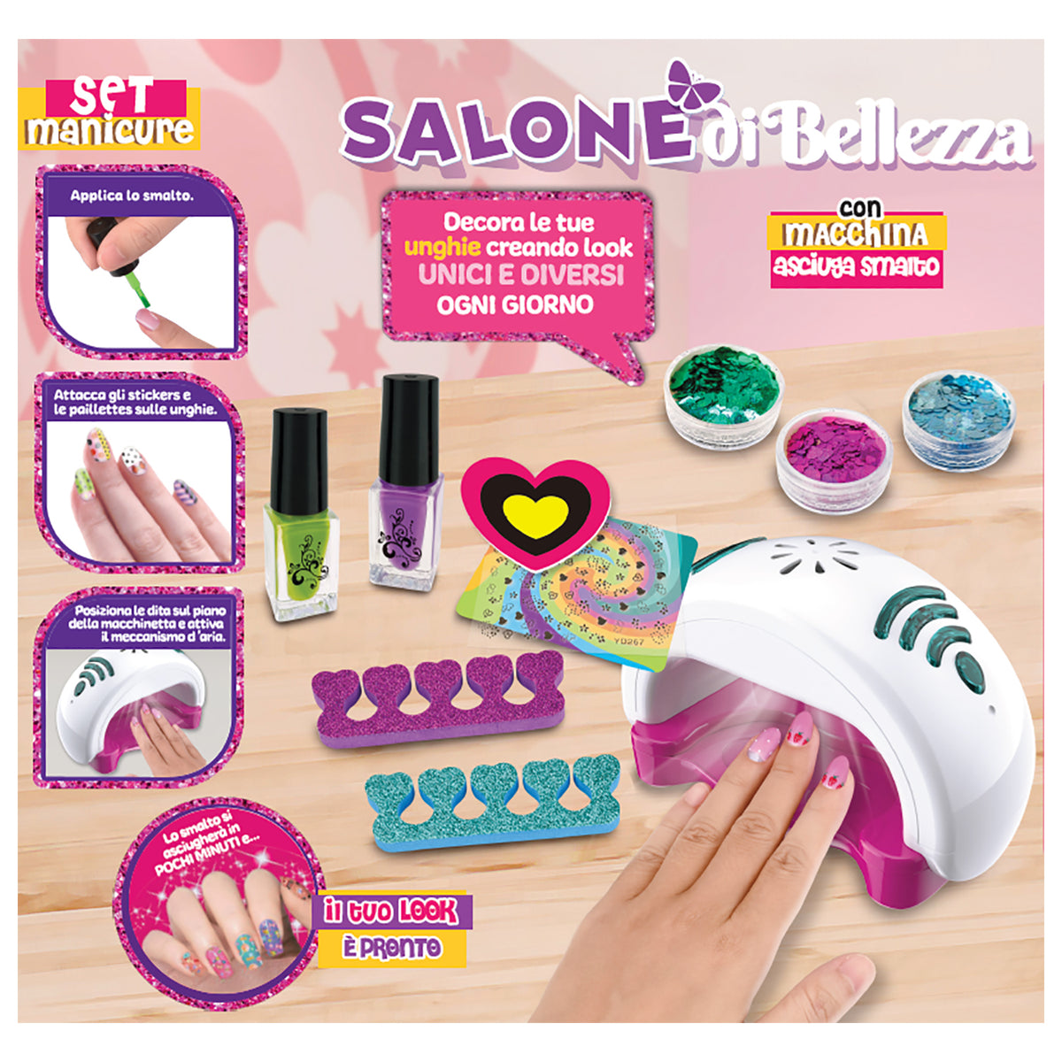 Set Smalto Per Unghie Bambine – Salone Nail Glam Con Kit Manicure E Pedicure Emoji