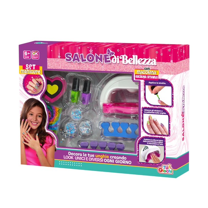 TU GIOCHI - Salone di Bellezza Set Manicure con Macchina asciuga smalto