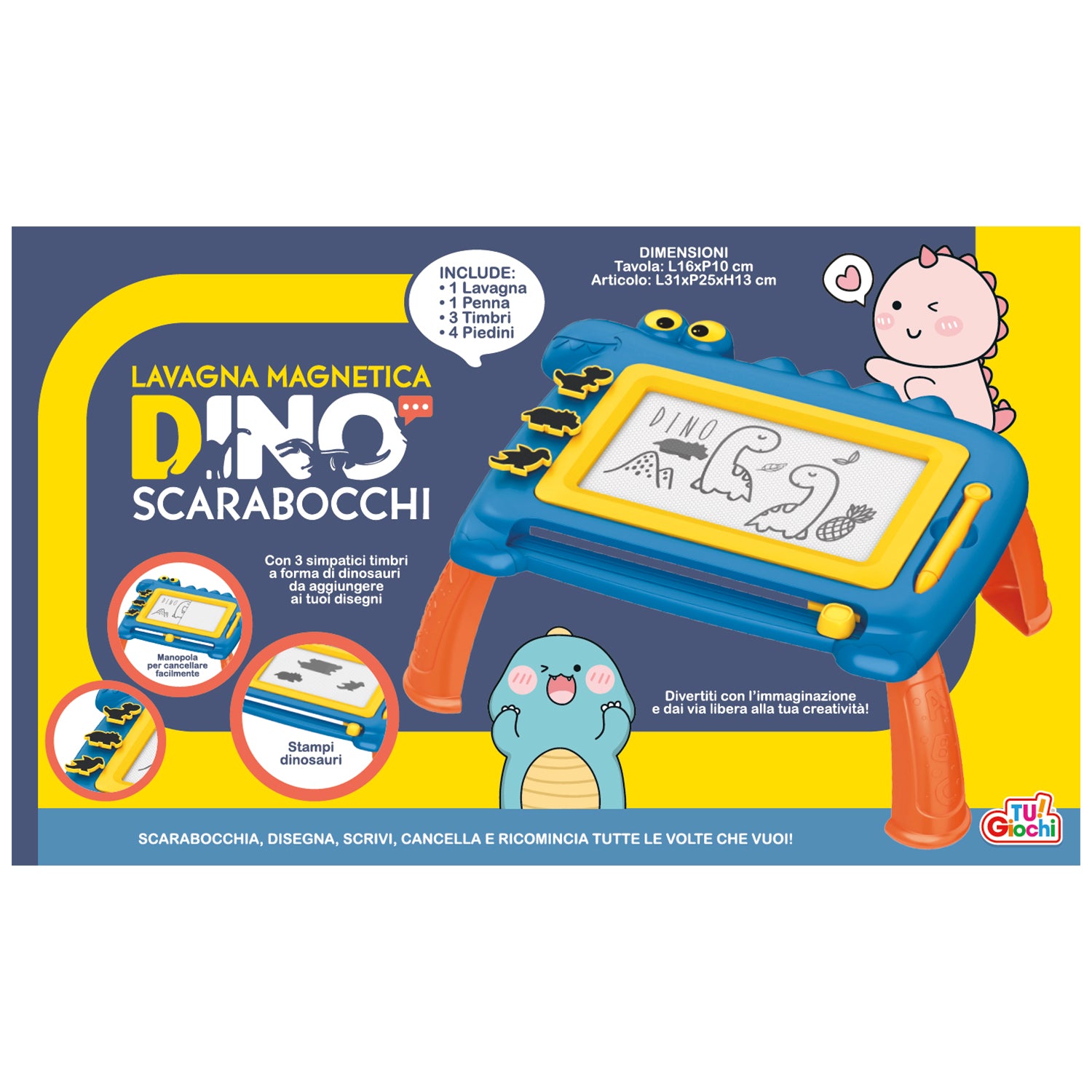 TU GIOCHI - Lavagna Magnetica Dino Scarabocchi