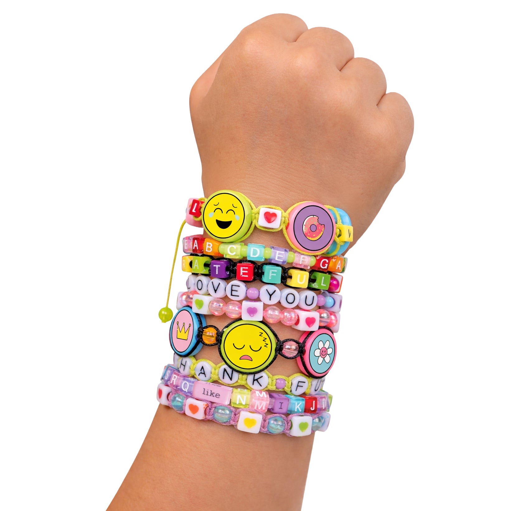 TU GIOCHI - Crea Emozioni Kit Braccialetti Creativi +220 Pezzi con Perline, Lettere e Adesivi