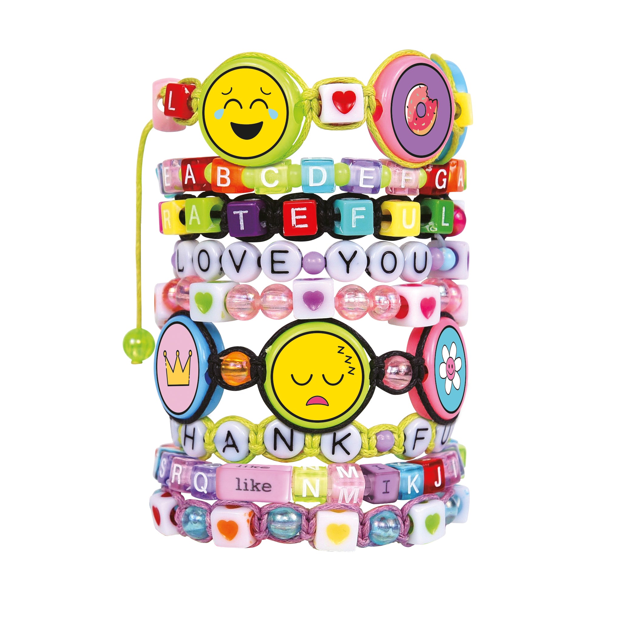 TU GIOCHI - Crea Emozioni Kit Braccialetti Creativi +220 Pezzi con Perline, Lettere e Adesivi