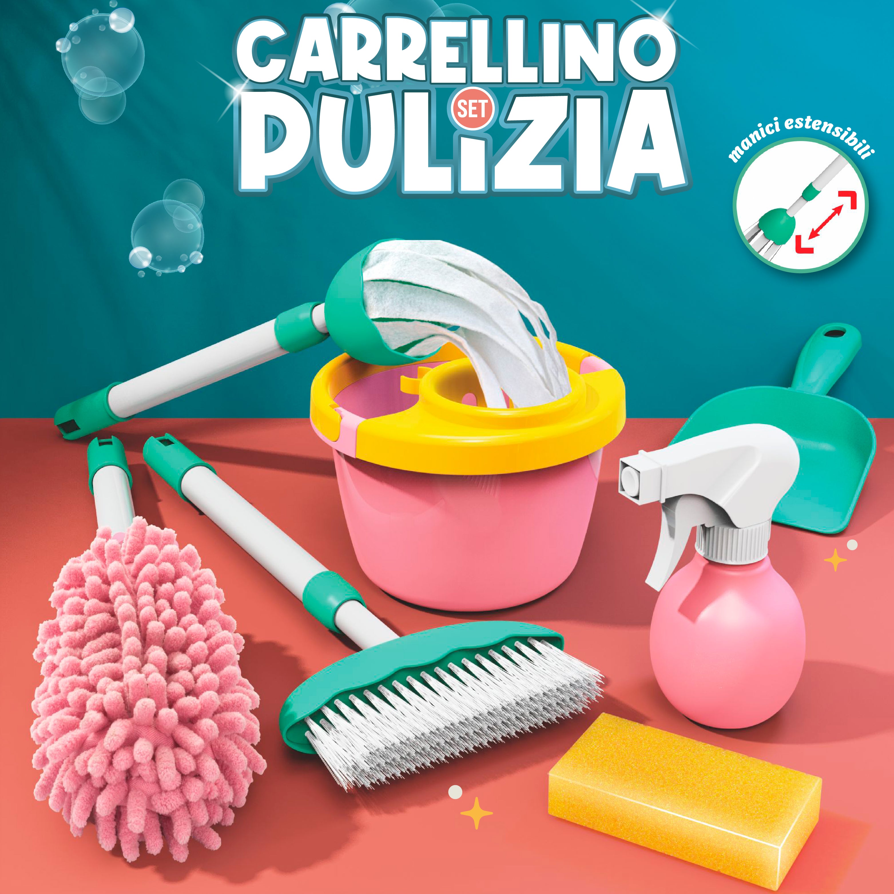 TU GIOCHI - Carrellino Pulizia 8 pezzi